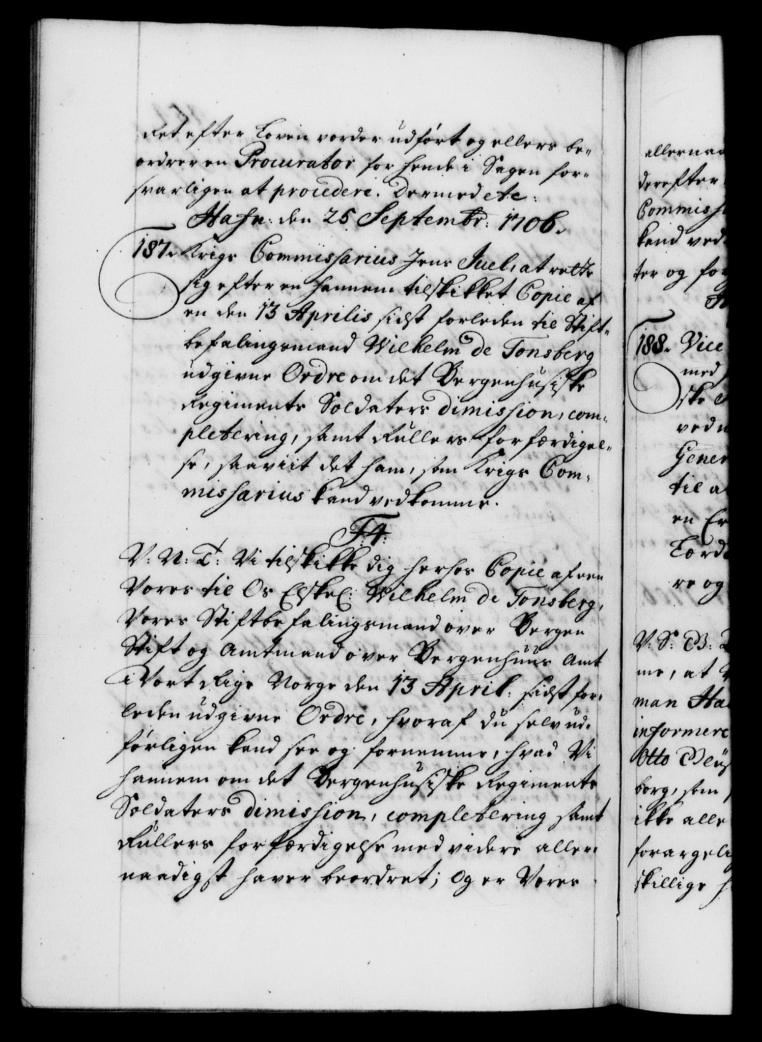 Danske Kanselli 1572-1799, AV/RA-EA-3023/F/Fc/Fca/Fcab/L0017: Norske tegnelser, 1704-1706, p. 454b