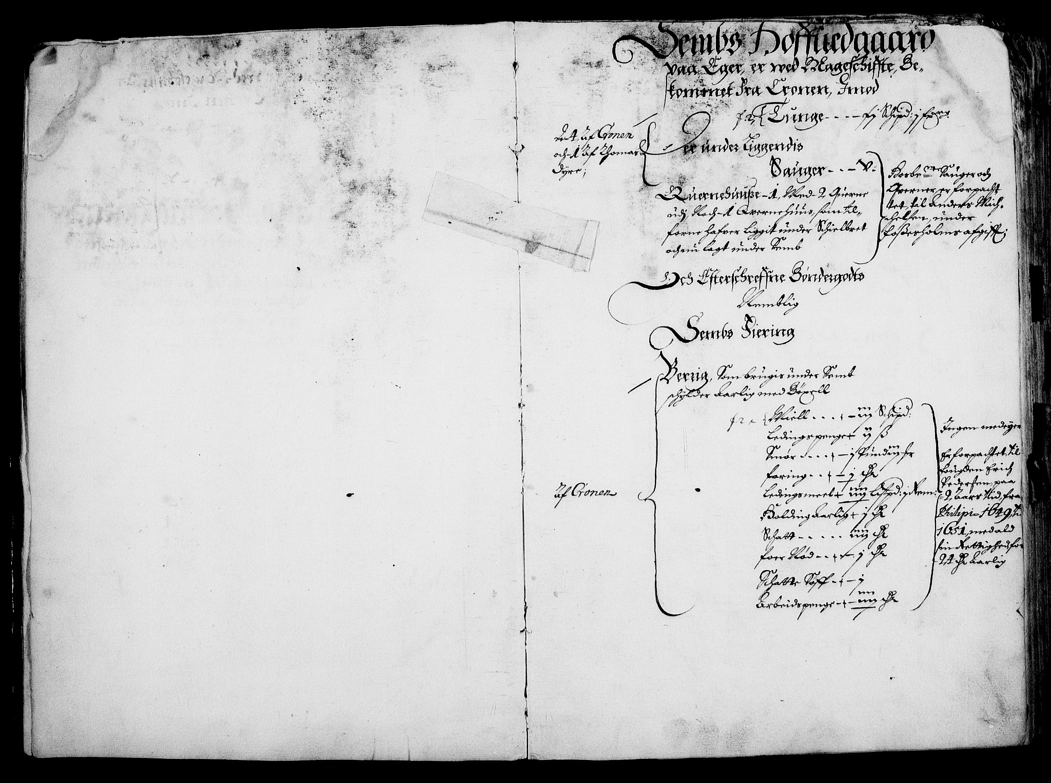 Rentekammeret inntil 1814, Realistisk ordnet avdeling, RA/EA-4070/On/L0001/0001: Statens gods / [Jj 1]: Jordebok over Hannibal Sehesteds gods, 1651, p. 3