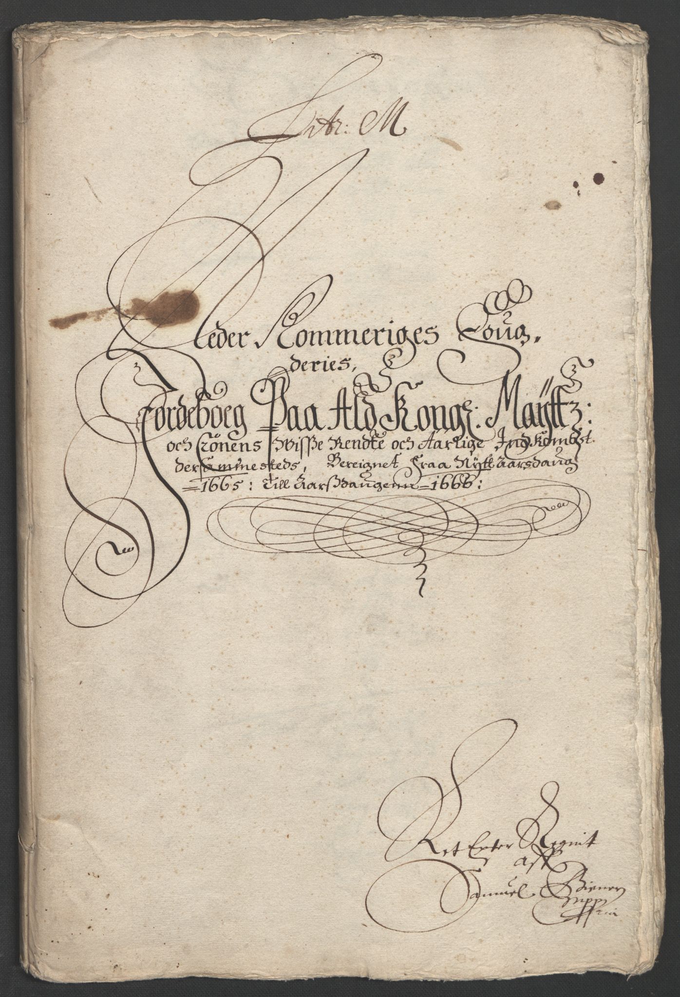 Rentekammeret inntil 1814, Reviderte regnskaper, Stiftamtstueregnskaper, Landkommissariatet på Akershus og Akershus stiftamt, AV/RA-EA-5869/R/Ra/L0028: Landkommissariatet på Akershus, 1665