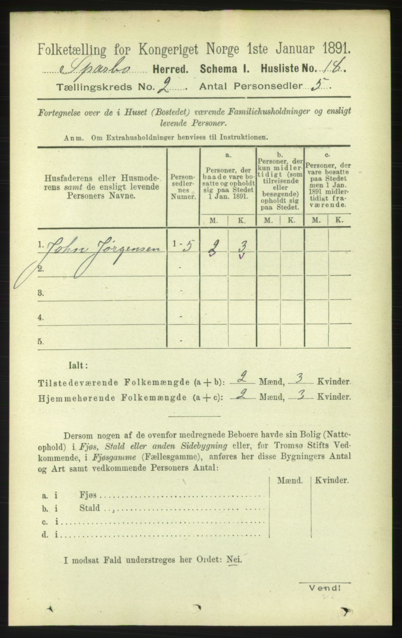 RA, 1891 census for 1731 Sparbu, 1891, p. 664