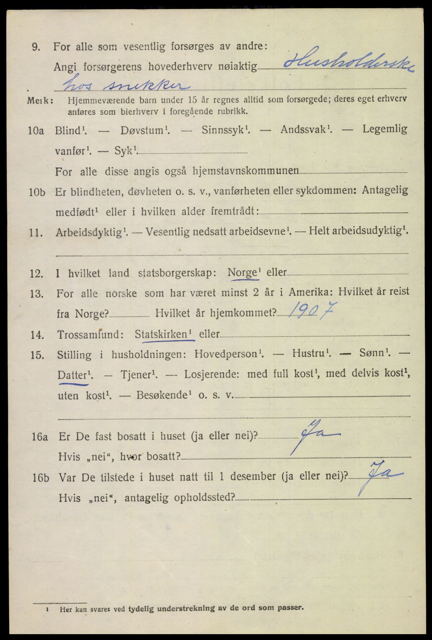 SAH, 1920 census for Lunner, 1920, p. 6992