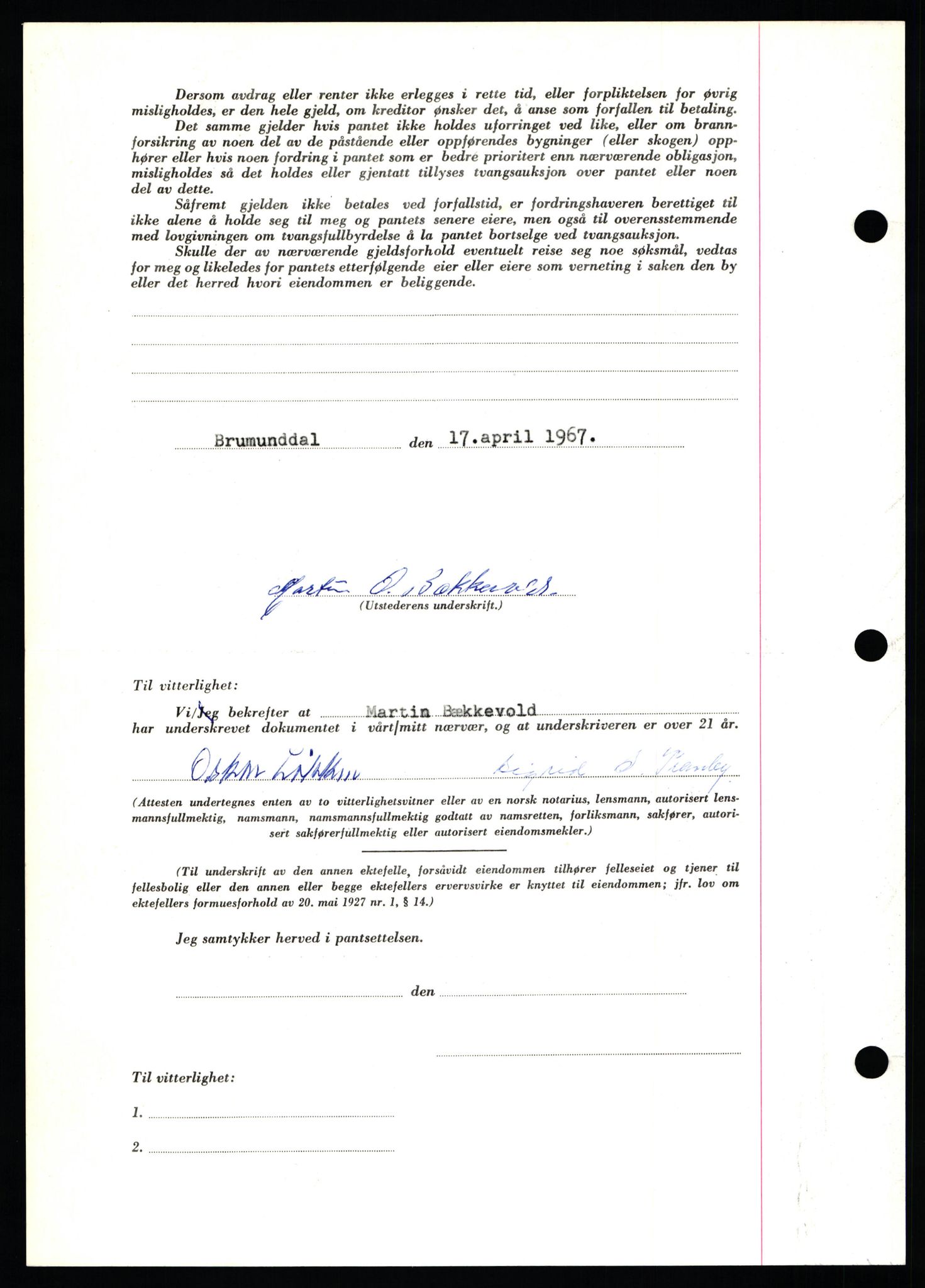 Nord-Hedmark sorenskriveri, SAH/TING-012/H/Hb/Hbf/L0071: Mortgage book no. B71, 1967-1967, Diary no: : 2101/1967