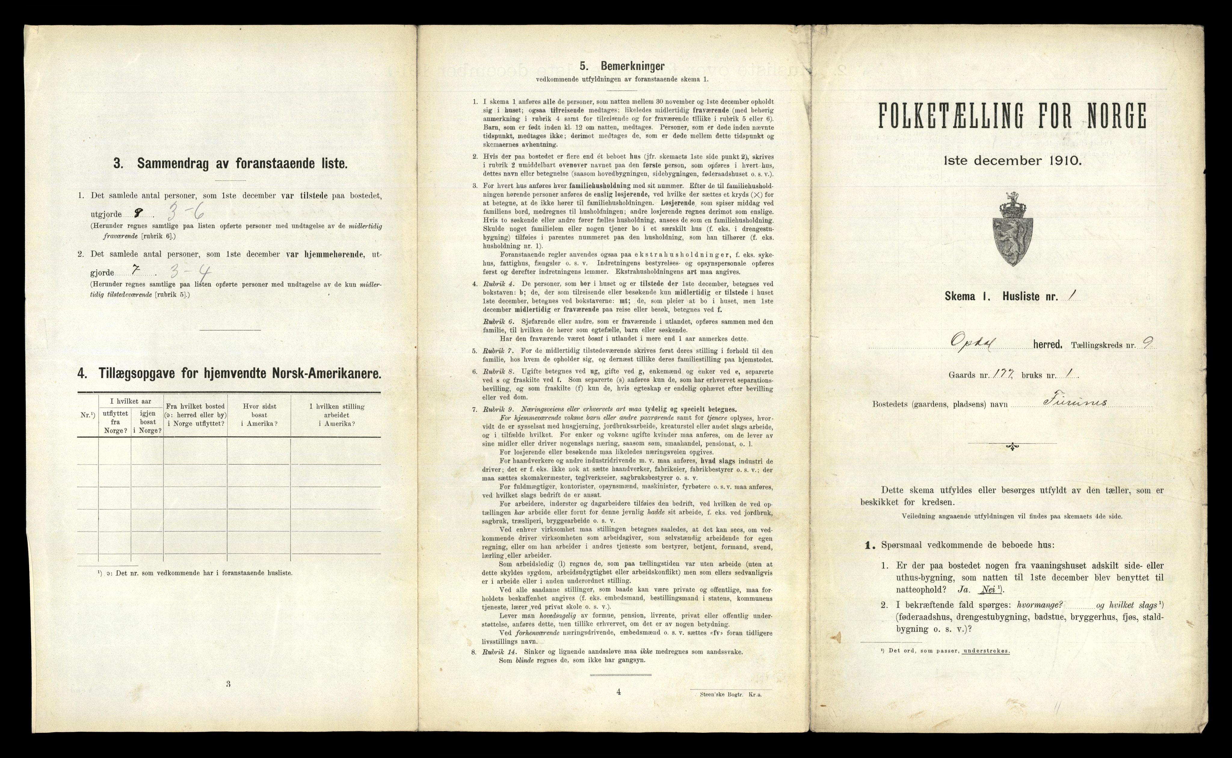 RA, 1910 census for Oppdal, 1910, p. 873