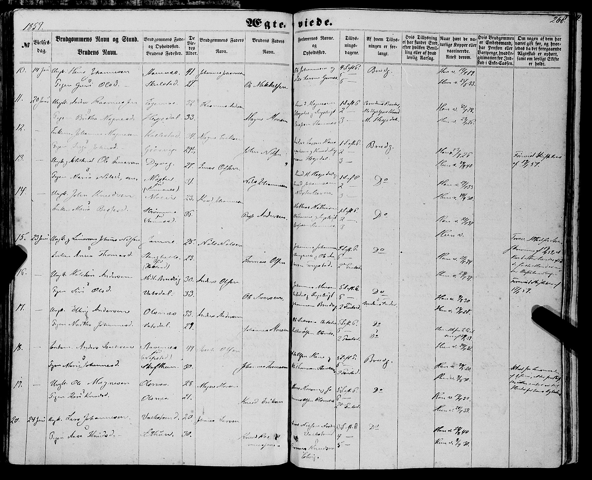 Haus sokneprestembete, SAB/A-75601/H/Haa: Parish register (official) no. A 17, 1858-1870, p. 268