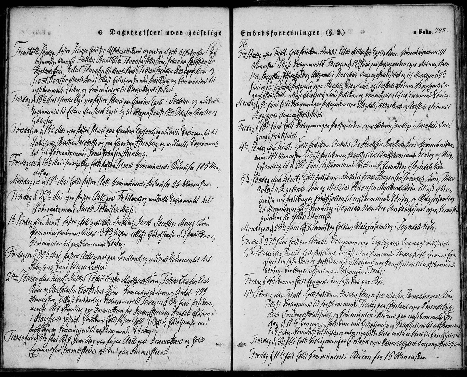 Sokndal sokneprestkontor, AV/SAST-A-101808: Parish register (official) no. A 8.2, 1842-1857, p. 448