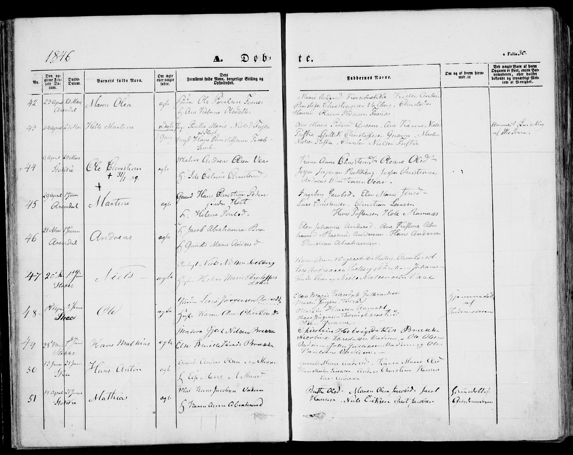 Stokke kirkebøker, SAKO/A-320/F/Fa/L0007: Parish register (official) no. I 7, 1844-1857, p. 30
