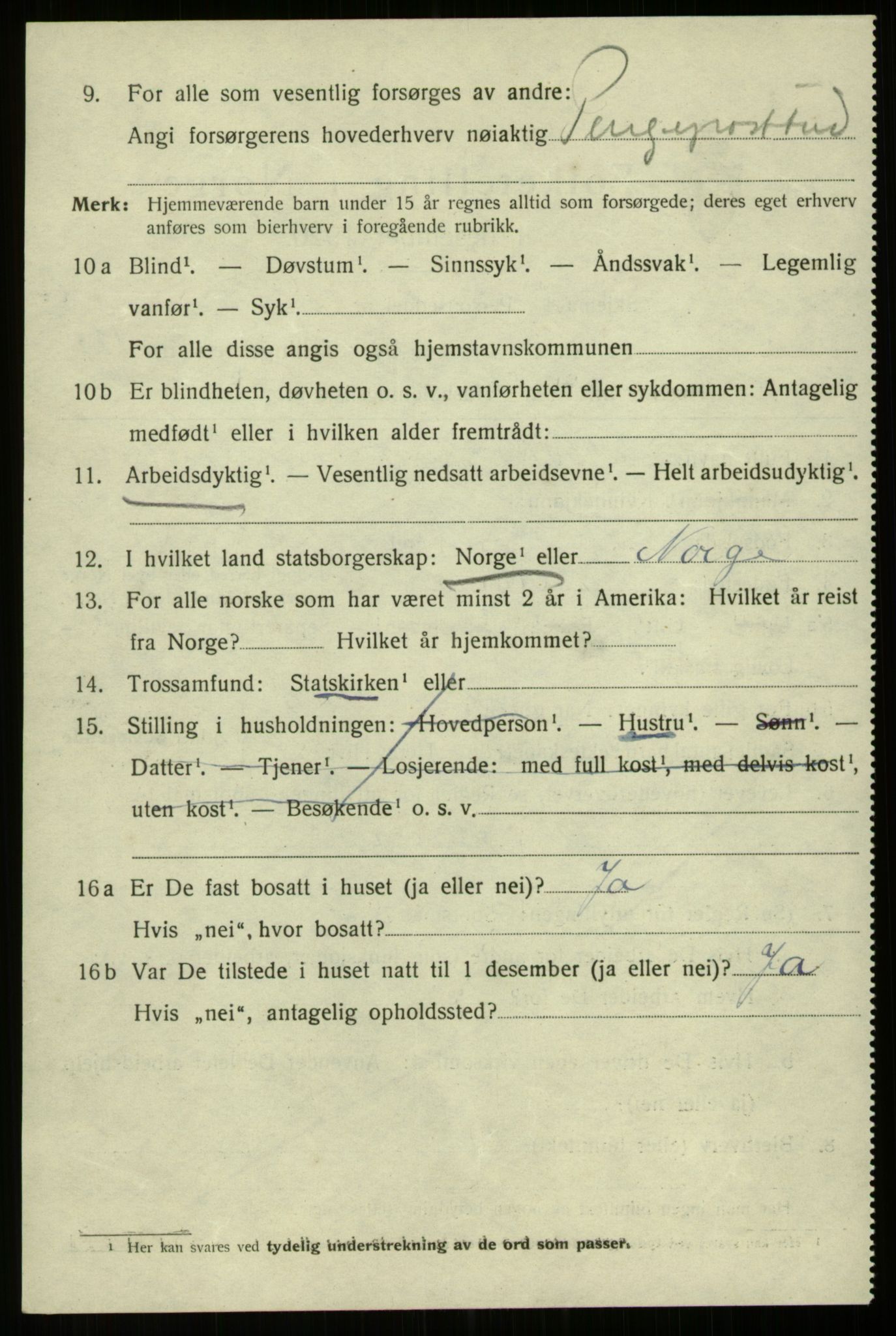 SAB, 1920 census for Bergen, 1920, p. 203348