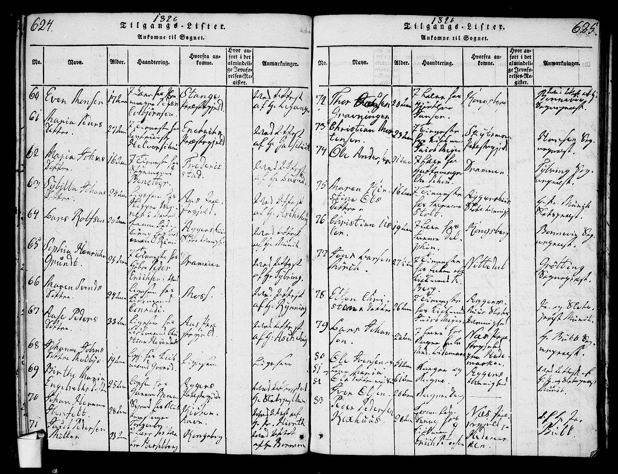 Oslo domkirke Kirkebøker, SAO/A-10752/G/Ga/L0001: Parish register (copy) no. 1, 1817-1825, p. 624-625
