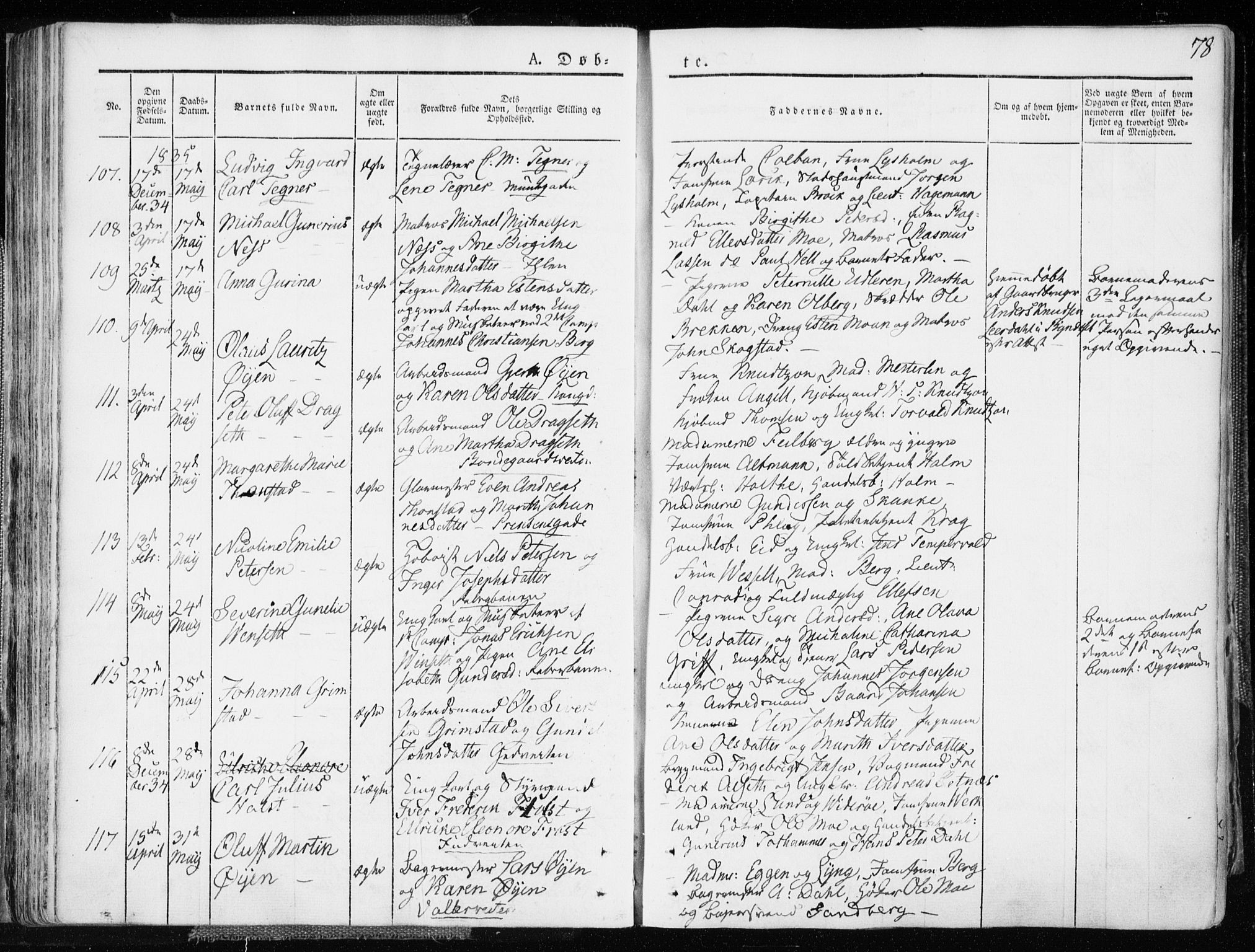 Ministerialprotokoller, klokkerbøker og fødselsregistre - Sør-Trøndelag, SAT/A-1456/601/L0047: Parish register (official) no. 601A15, 1831-1839, p. 78