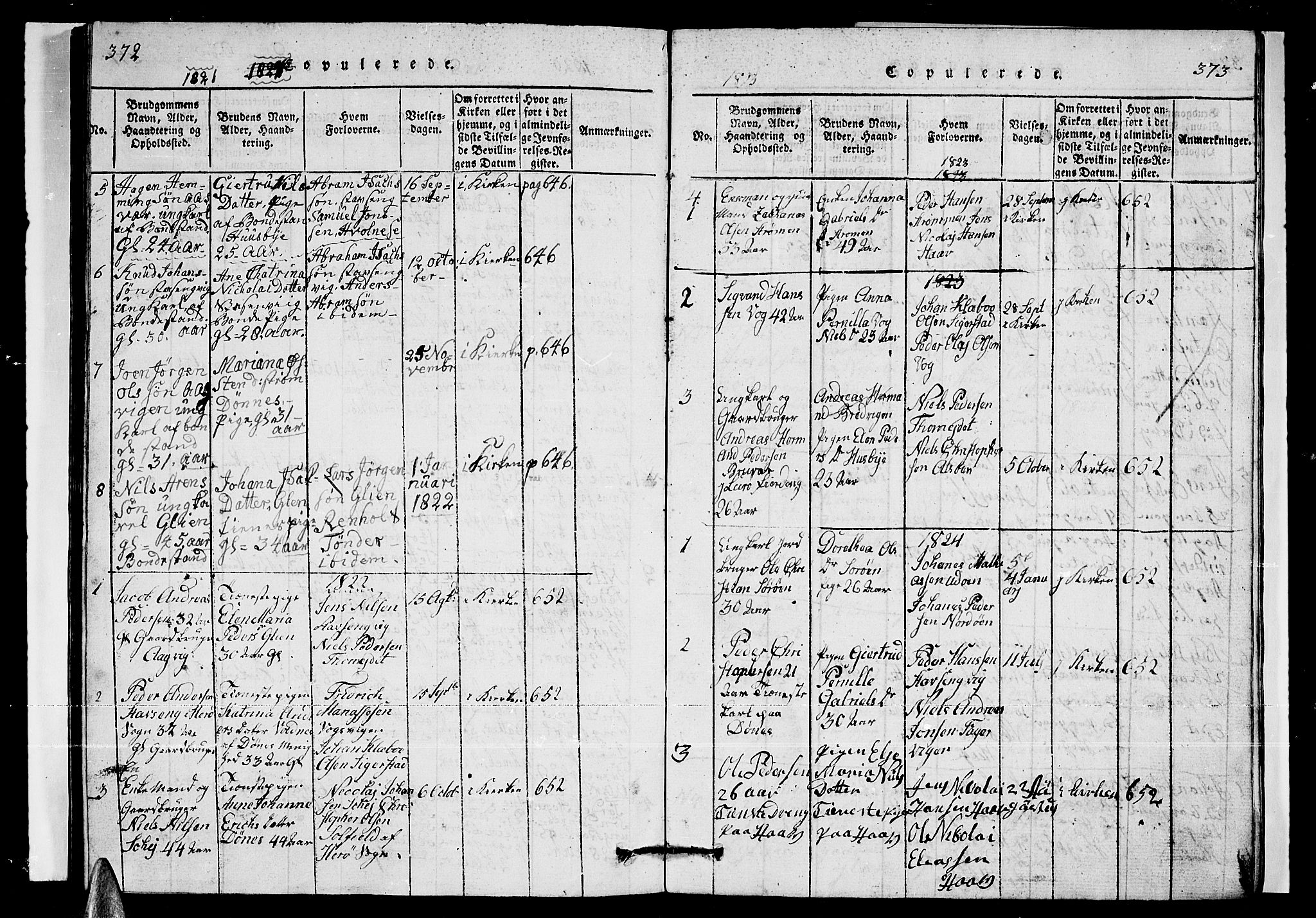Ministerialprotokoller, klokkerbøker og fødselsregistre - Nordland, SAT/A-1459/835/L0529: Parish register (copy) no. 835C01, 1820-1828, p. 372-373