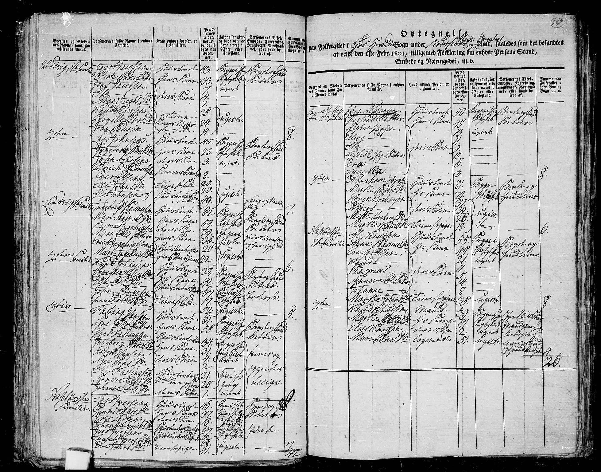 RA, 1801 census for 1443P Eid, 1801, p. 579b-580a