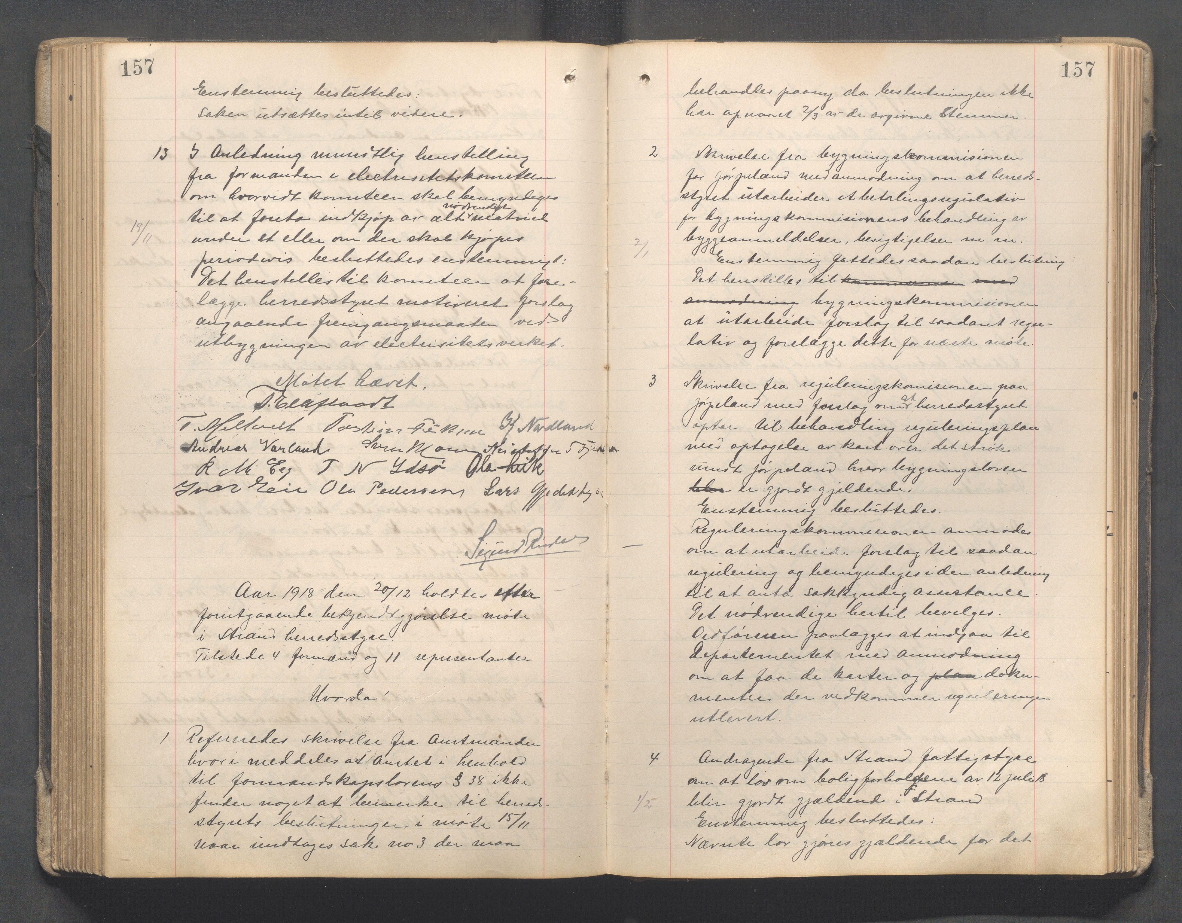 Strand kommune - Formannskapet/Rådmannskontoret, IKAR/A-104/A/Aa/Aaa/L0004: Møtebok, 1913-1921, p. 157