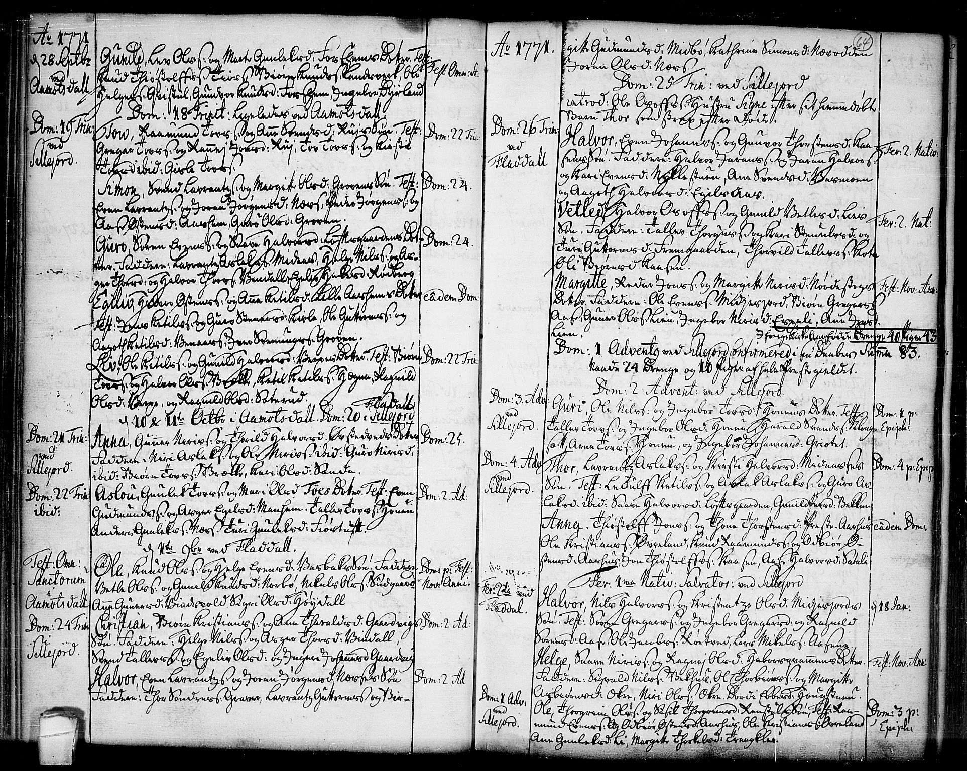 Seljord kirkebøker, SAKO/A-20/F/Fa/L0007: Parish register (official) no. I 7, 1755-1800, p. 64
