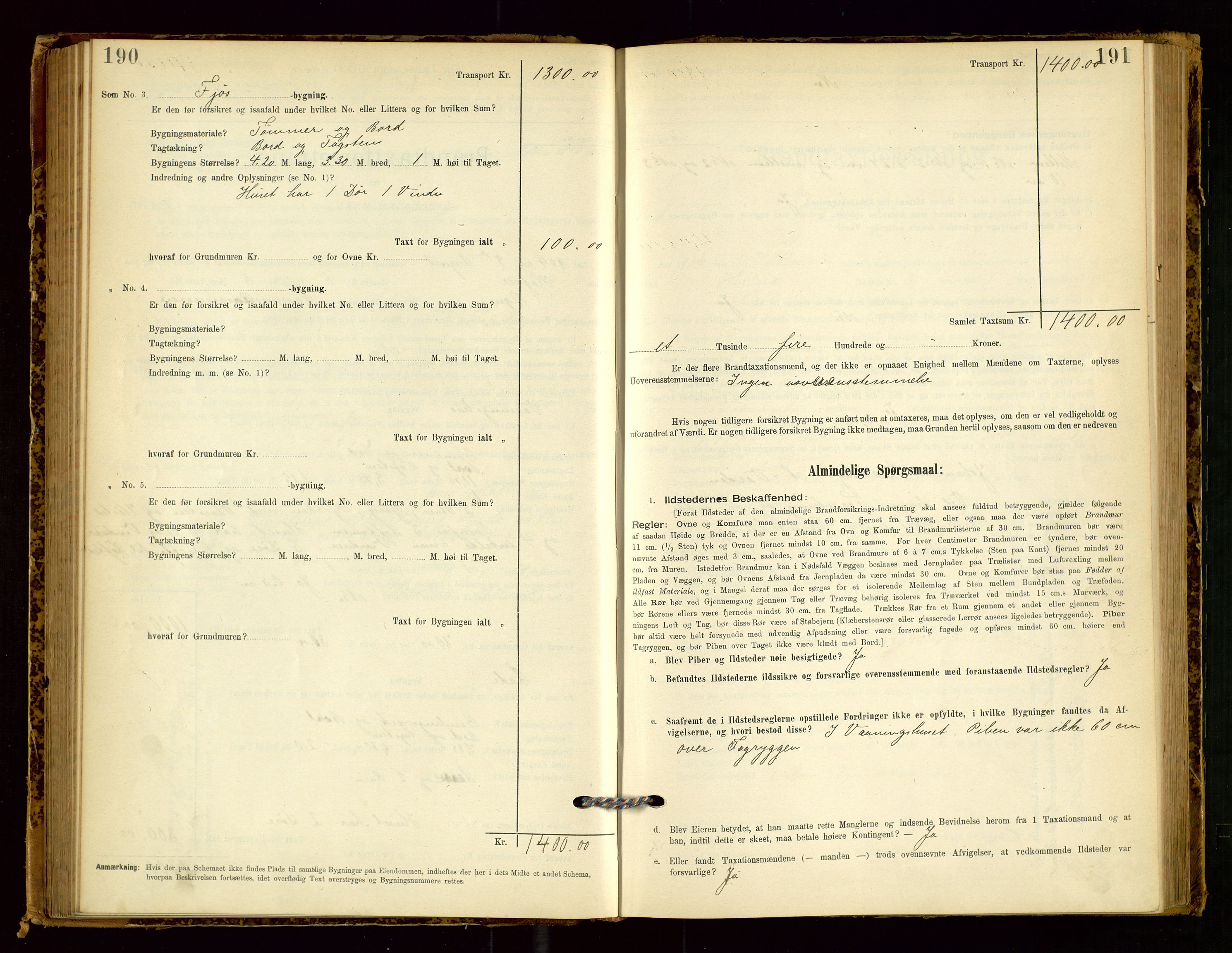 Eigersund lensmannskontor, SAST/A-100171/Gob/L0001: Skjemaprotokoll, 1894-1909, p. 190-191