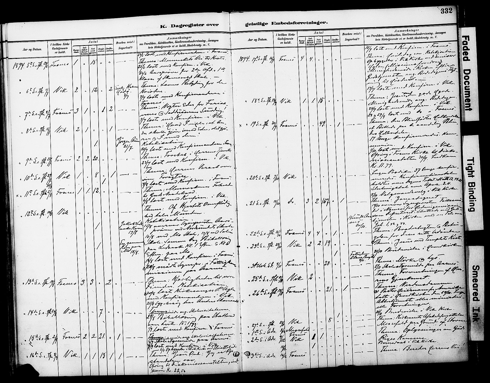 Ministerialprotokoller, klokkerbøker og fødselsregistre - Nord-Trøndelag, SAT/A-1458/774/L0628: Parish register (official) no. 774A02, 1887-1903, p. 332