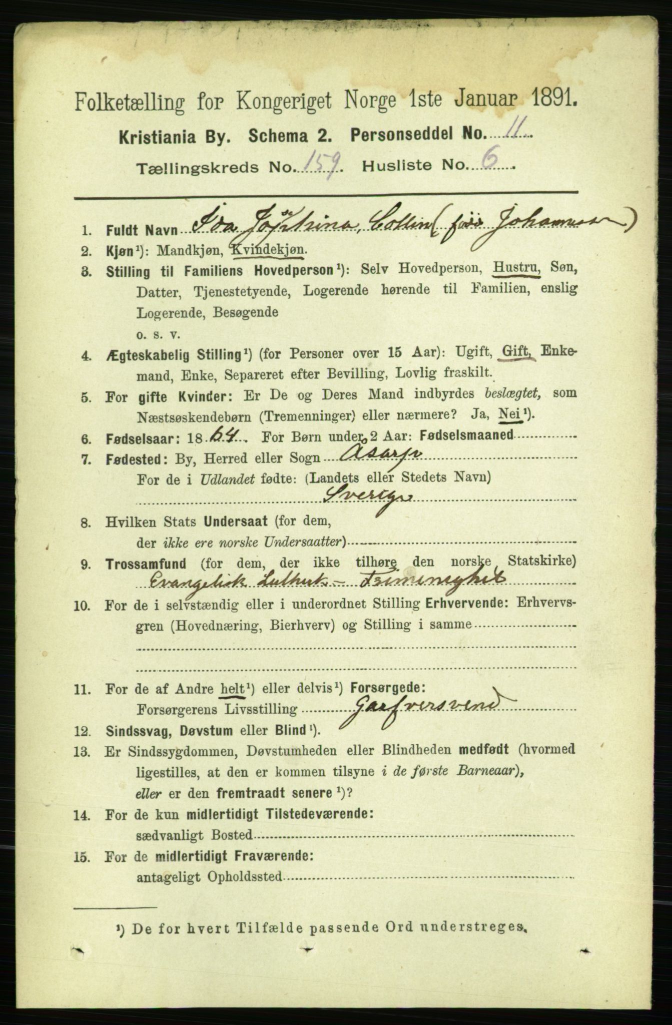 RA, 1891 census for 0301 Kristiania, 1891, p. 90192