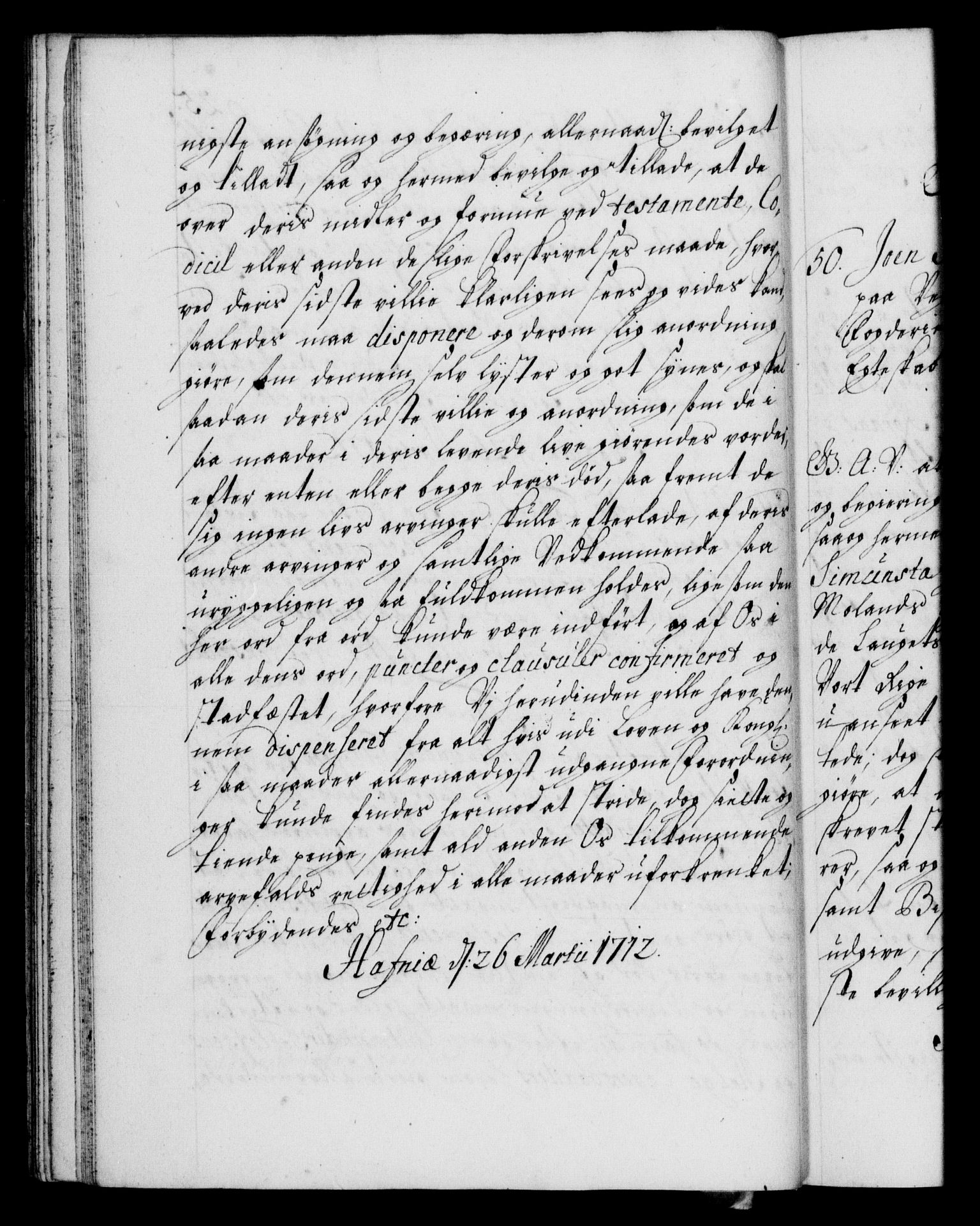 Danske Kanselli 1572-1799, AV/RA-EA-3023/F/Fc/Fca/Fcaa/L0021: Norske registre, 1712-1715, p. 25b