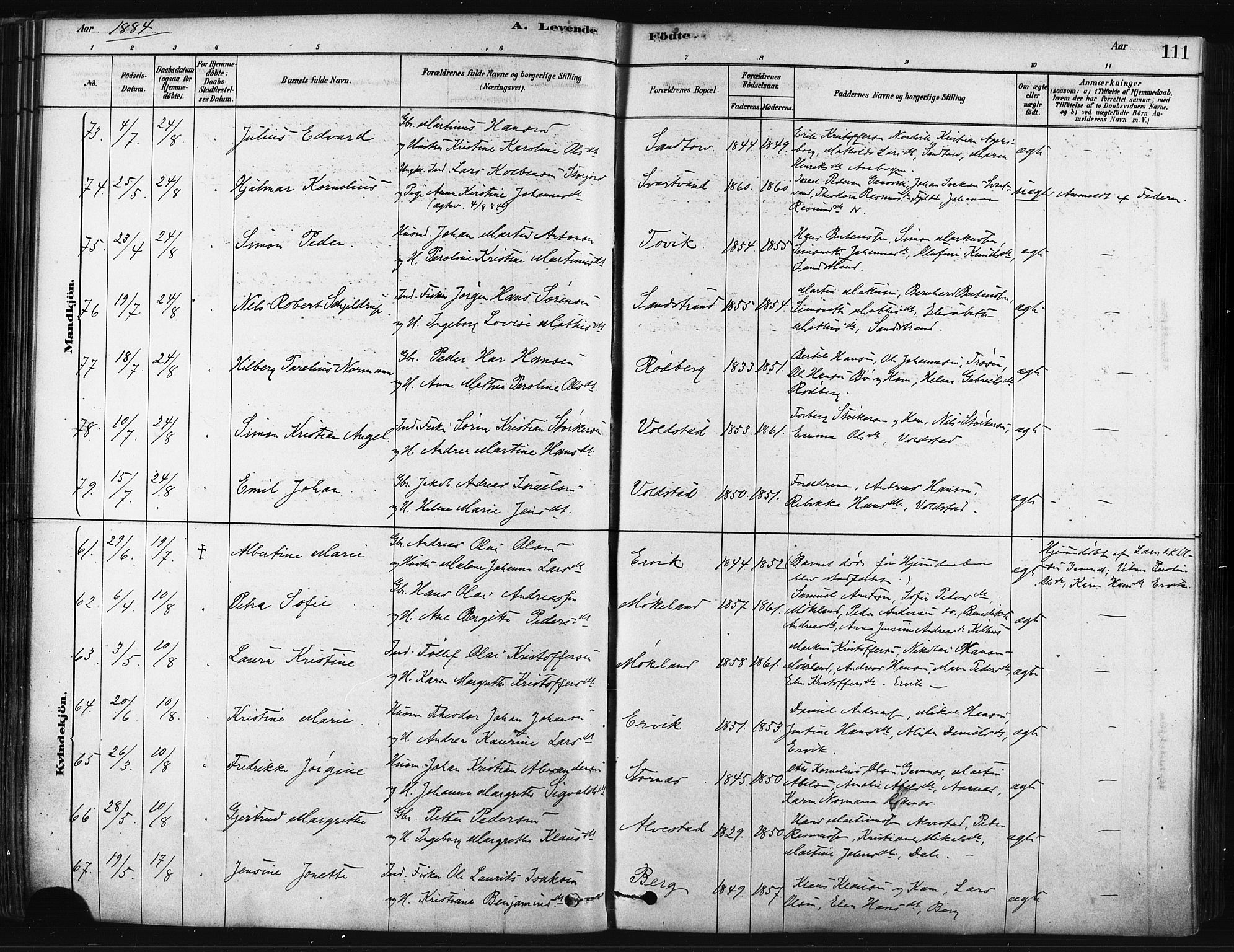Trondenes sokneprestkontor, SATØ/S-1319/H/Ha/L0014kirke: Parish register (official) no. 14, 1878-1889, p. 111
