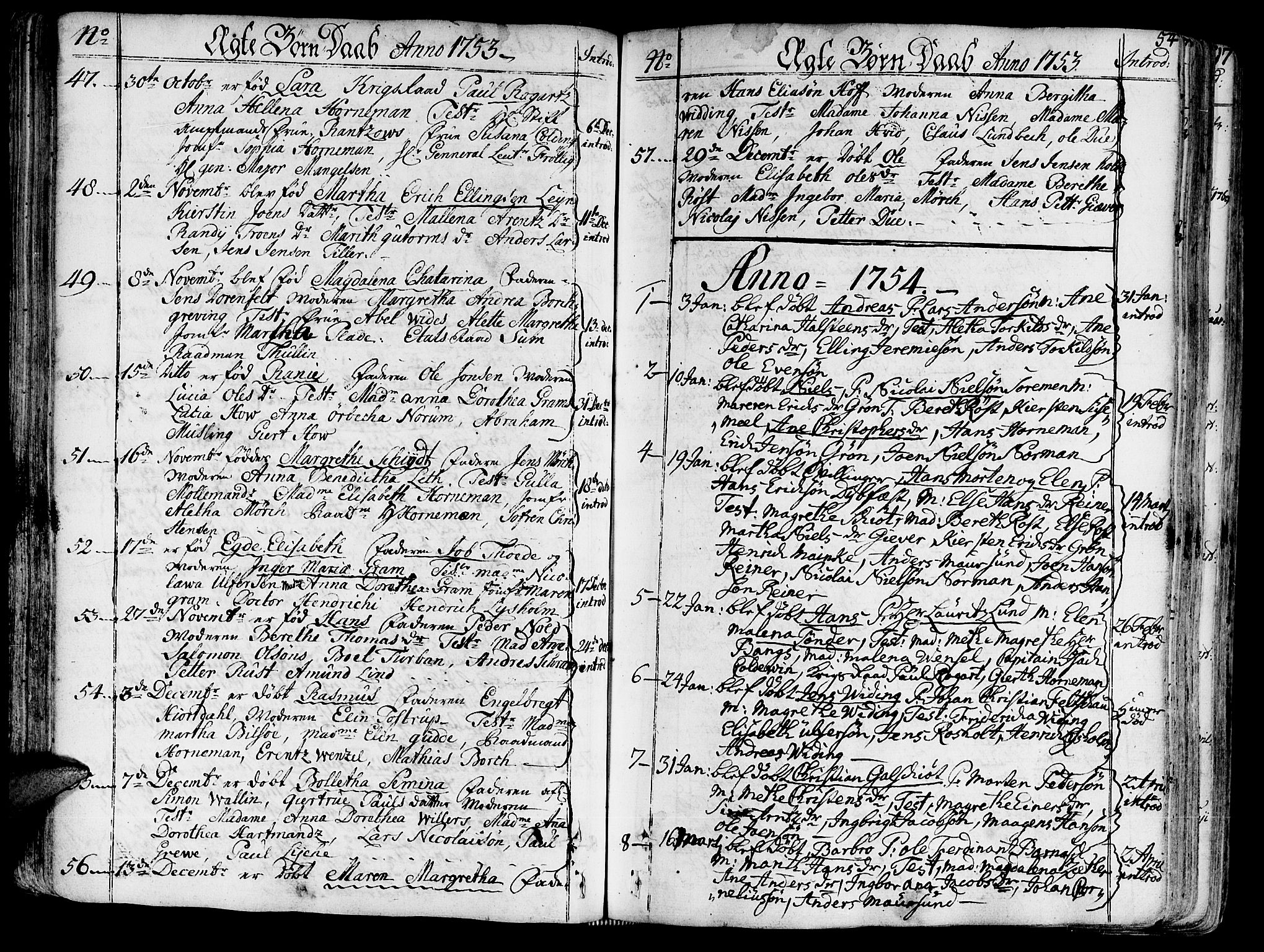 Ministerialprotokoller, klokkerbøker og fødselsregistre - Sør-Trøndelag, SAT/A-1456/602/L0103: Parish register (official) no. 602A01, 1732-1774, p. 54
