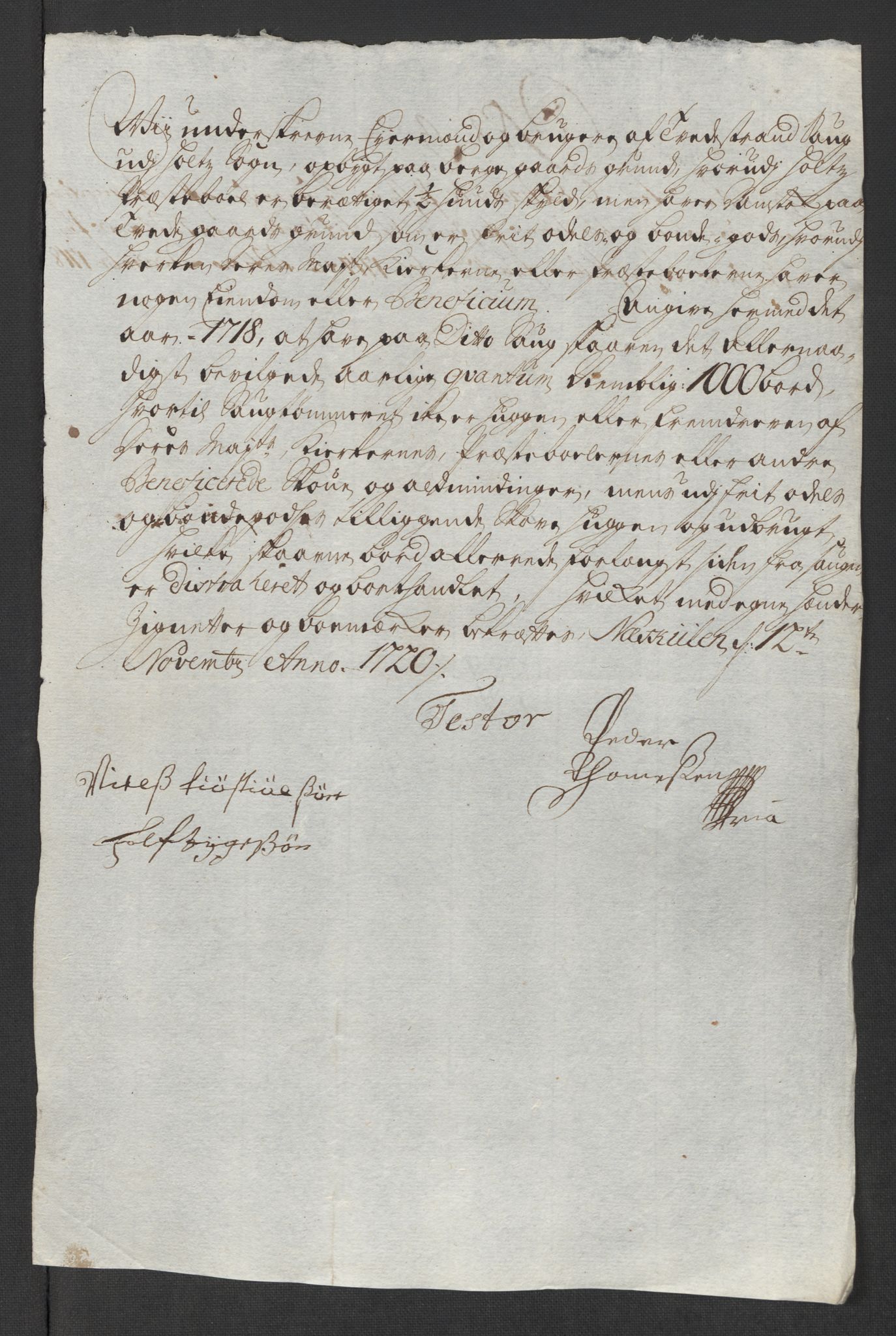 Rentekammeret inntil 1814, Reviderte regnskaper, Fogderegnskap, AV/RA-EA-4092/R39/L2328: Fogderegnskap Nedenes, 1718, p. 422