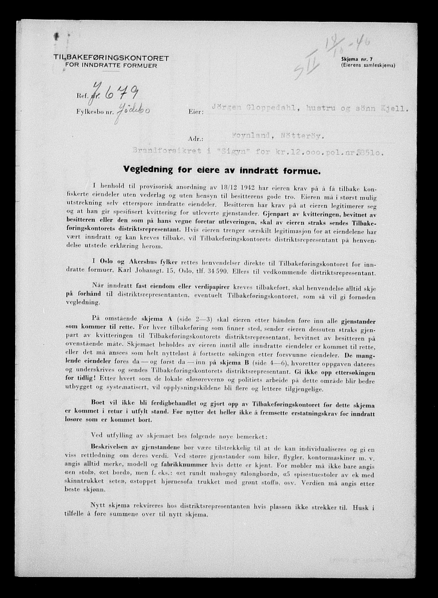 Justisdepartementet, Tilbakeføringskontoret for inndratte formuer, AV/RA-S-1564/H/Hc/Hcd/L0995: --, 1945-1947, p. 796