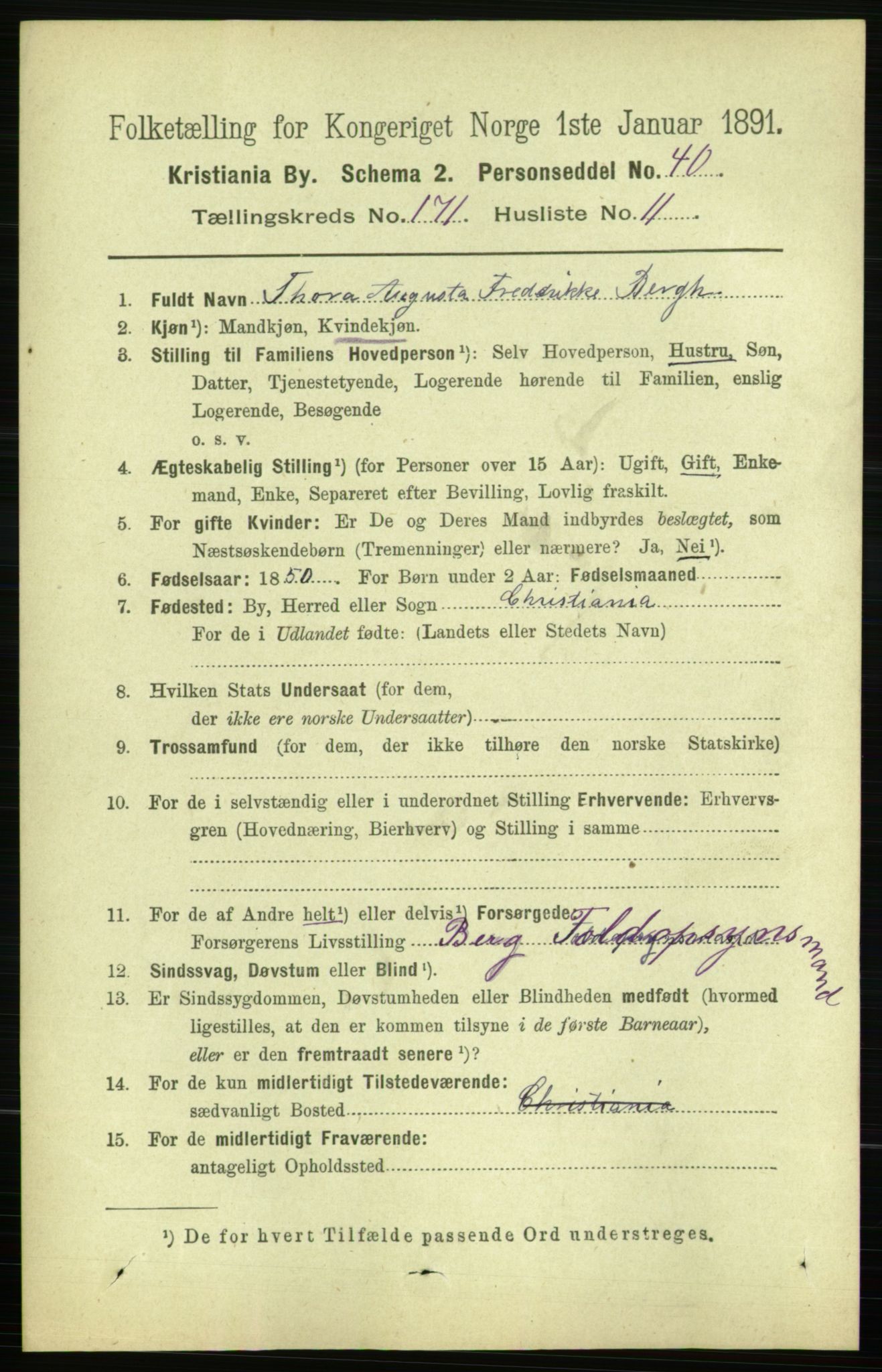 RA, 1891 census for 0301 Kristiania, 1891, p. 100907