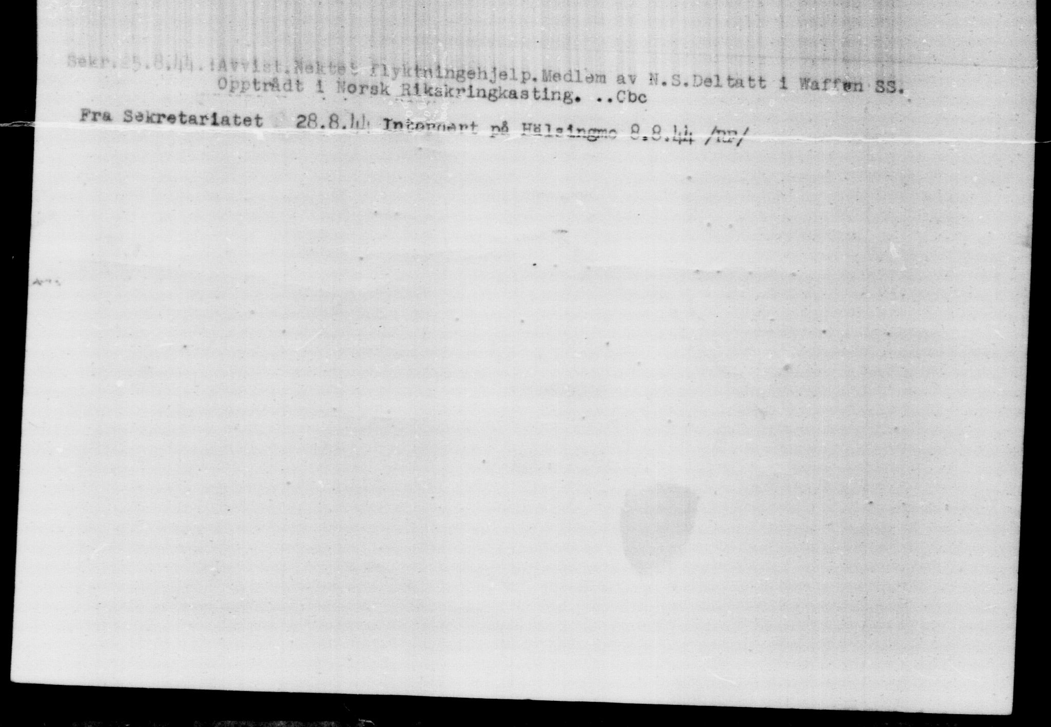 Utenriksstasjonene, Legasjonen i Stockholm, Flyktningkontoret, AV/RA-S-6753/V/Va/L0012: Kjesäterkartoteket, flyktninger med registreringsnr. 28300-31566, 1940-1945, p. 1227
