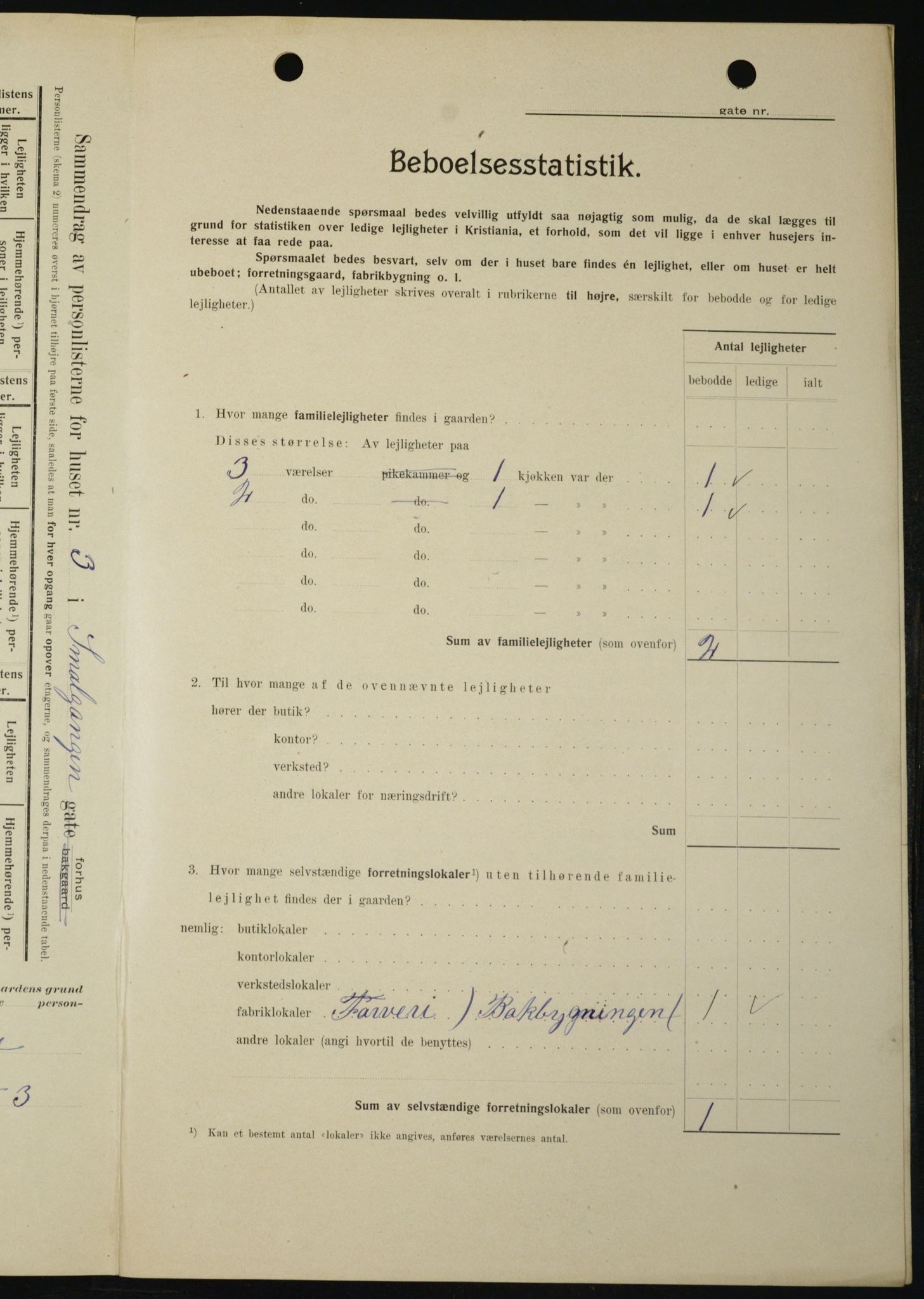 OBA, Municipal Census 1909 for Kristiania, 1909, p. 87970