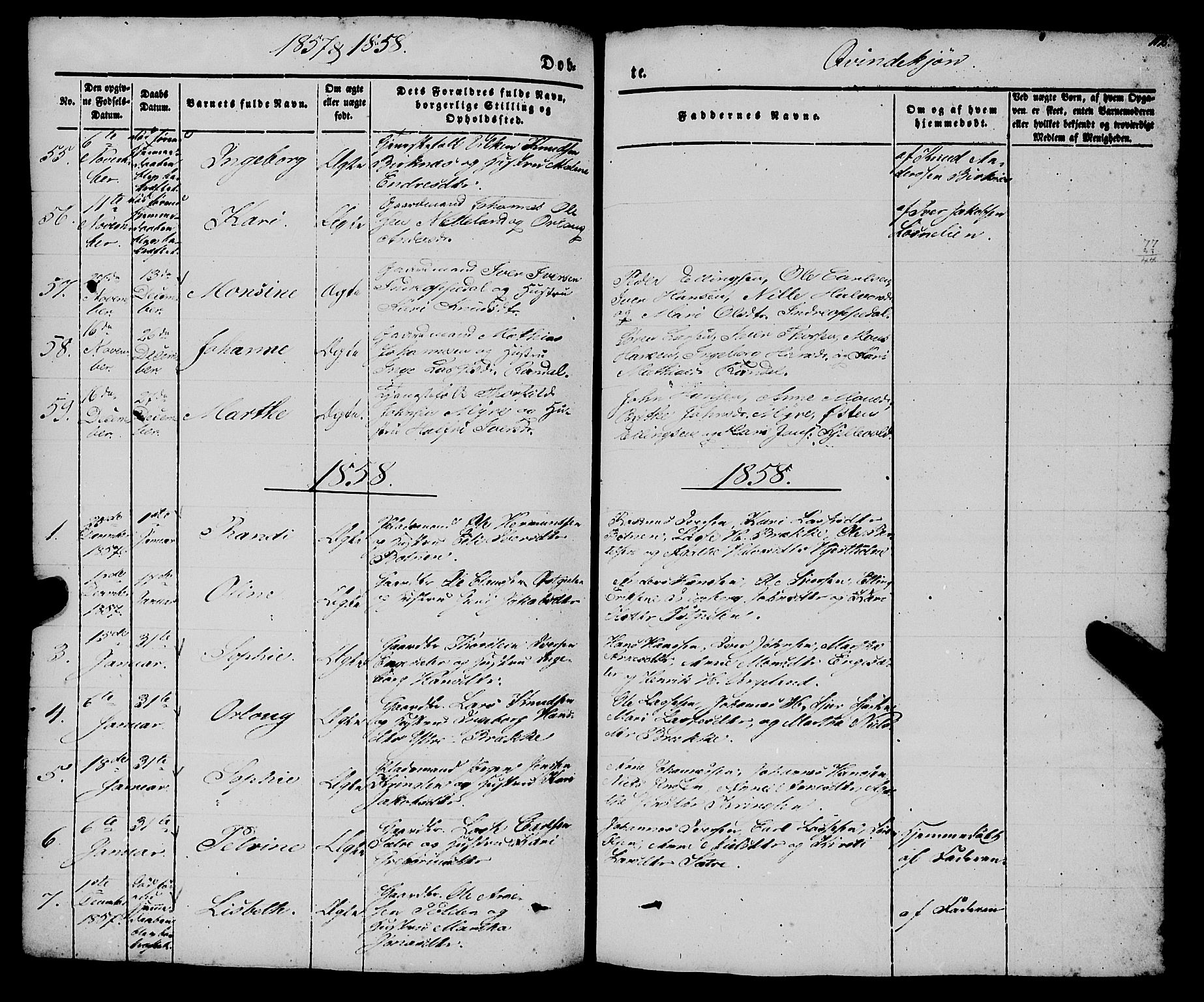 Gulen sokneprestembete, AV/SAB-A-80201/H/Haa/Haaa/L0021: Parish register (official) no. A 21, 1848-1858, p. 112