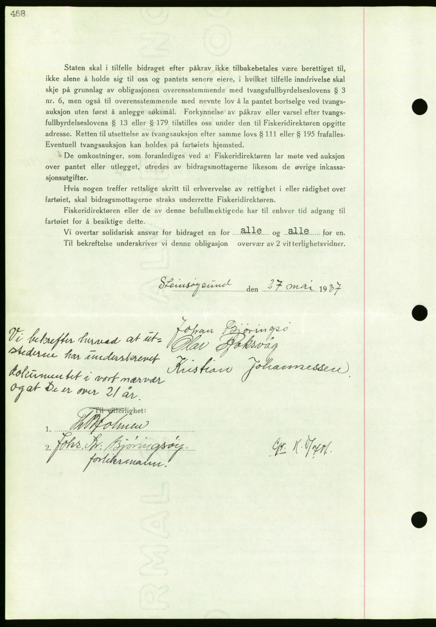 Nordmøre sorenskriveri, AV/SAT-A-4132/1/2/2Ca/L0091: Mortgage book no. B81, 1937-1937, Diary no: : 1509/1937