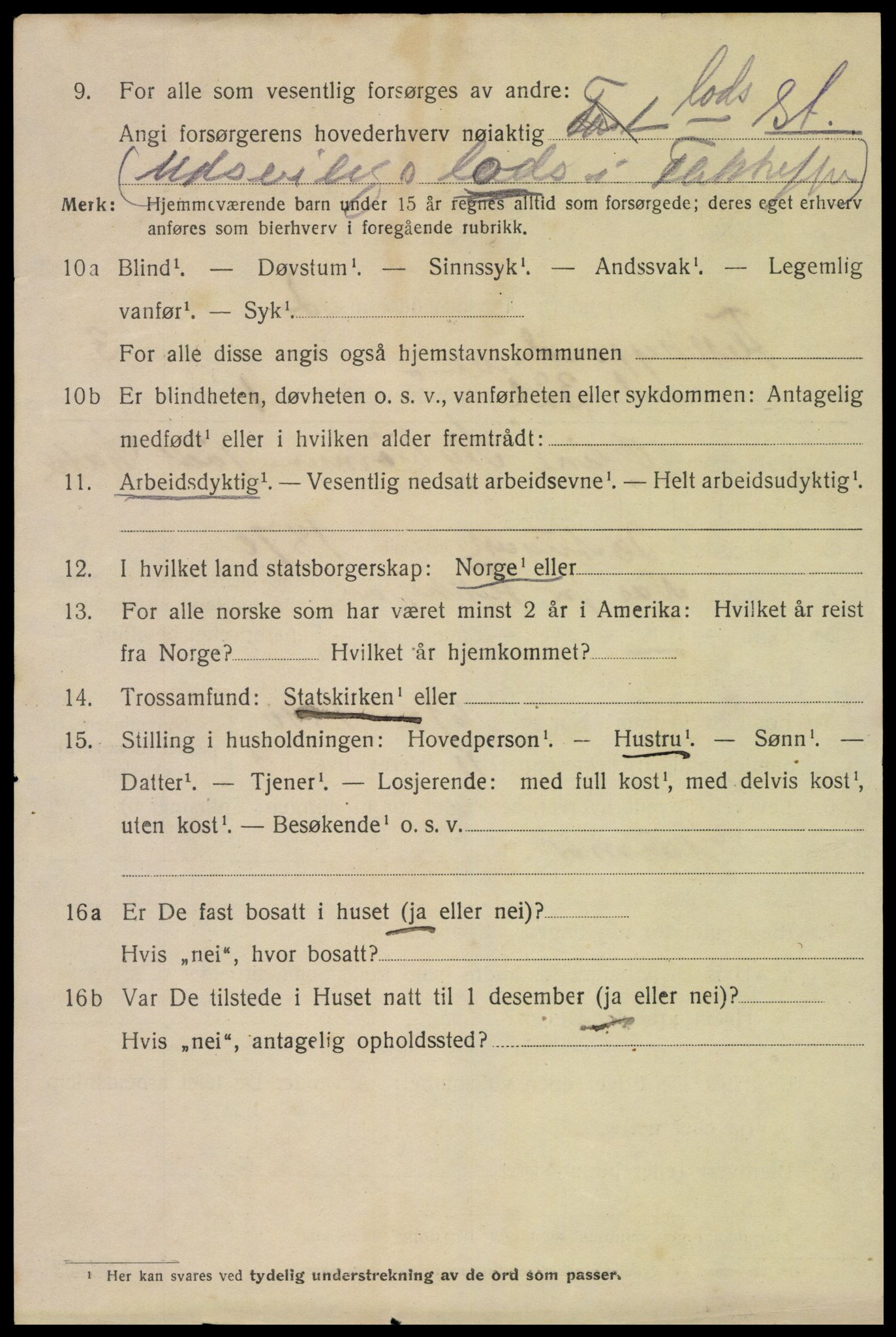 SAK, 1920 census for Flekkefjord, 1920, p. 3409