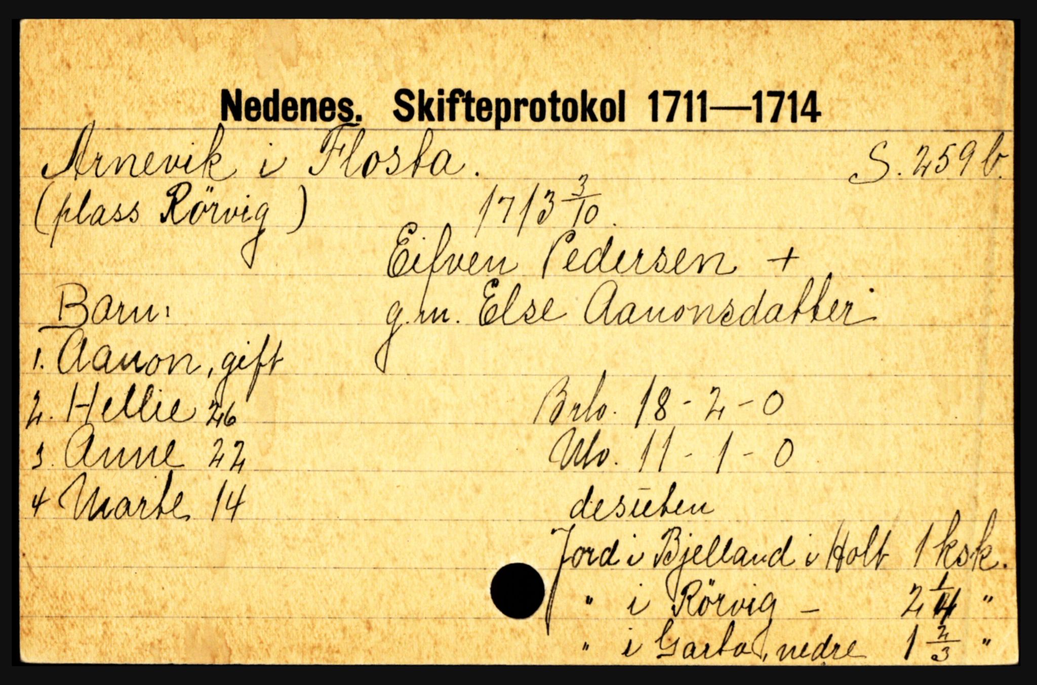 Nedenes sorenskriveri før 1824, AV/SAK-1221-0007/H, p. 511