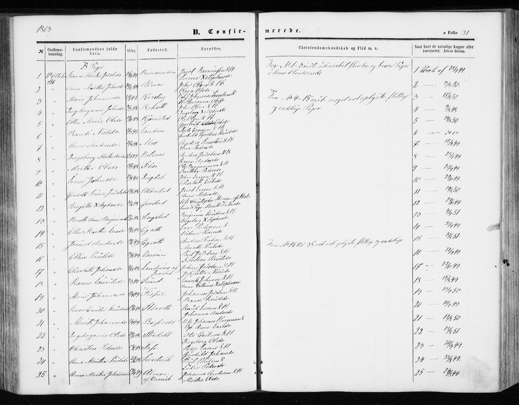 Ministerialprotokoller, klokkerbøker og fødselsregistre - Sør-Trøndelag, AV/SAT-A-1456/646/L0612: Parish register (official) no. 646A10, 1858-1869, p. 31