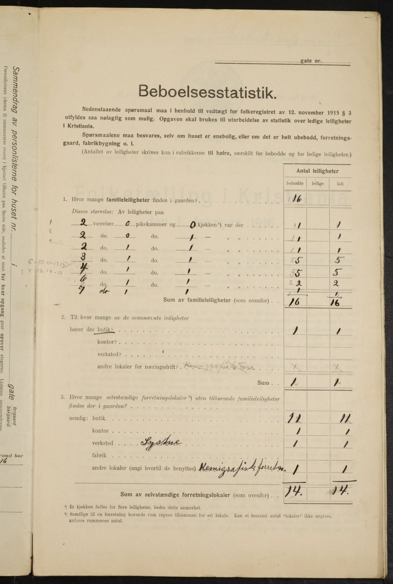 OBA, Municipal Census 1916 for Kristiania, 1916, p. 86094