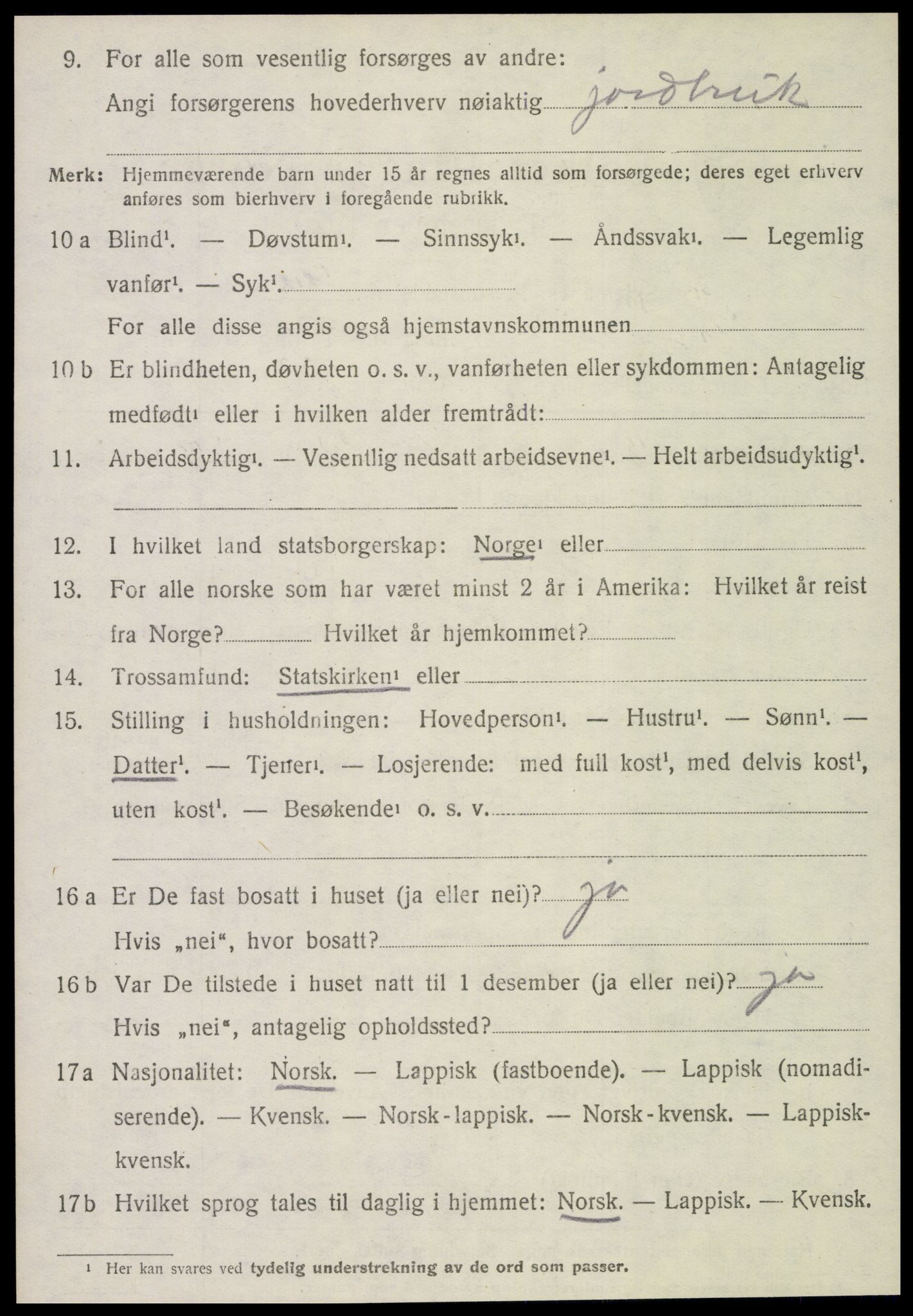 SAT, 1920 census for Stjørdal, 1920, p. 2077