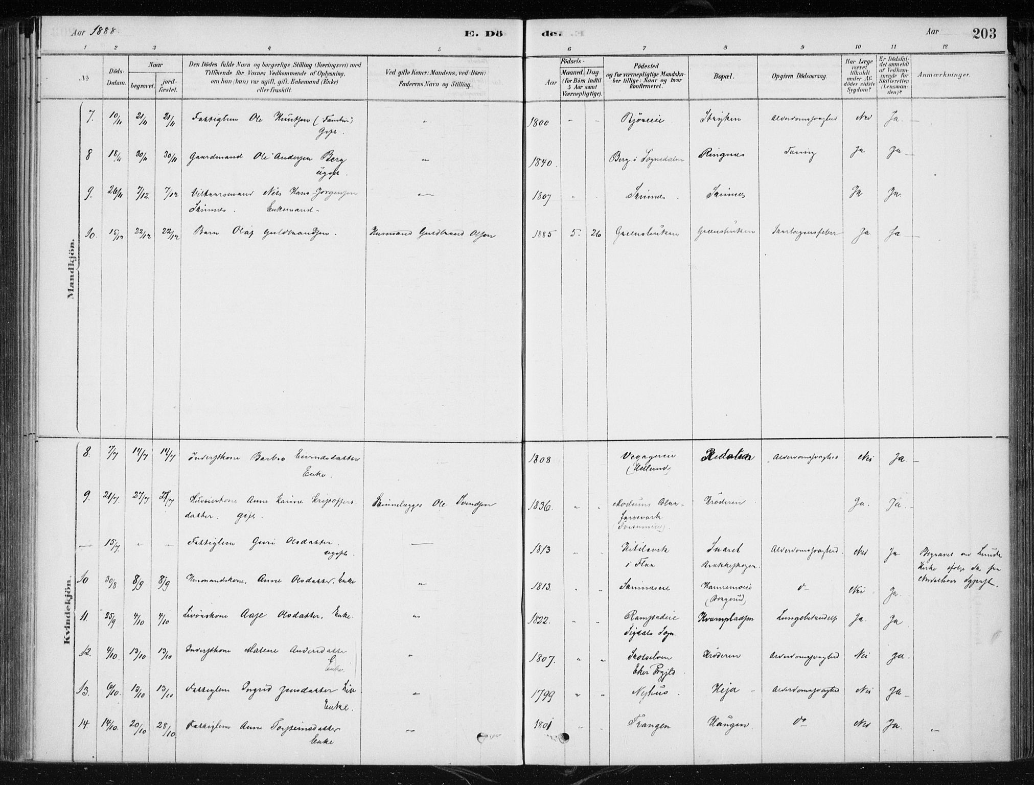 Krødsherad kirkebøker, AV/SAKO-A-19/F/Fa/L0005: Parish register (official) no. 5, 1879-1888, p. 203