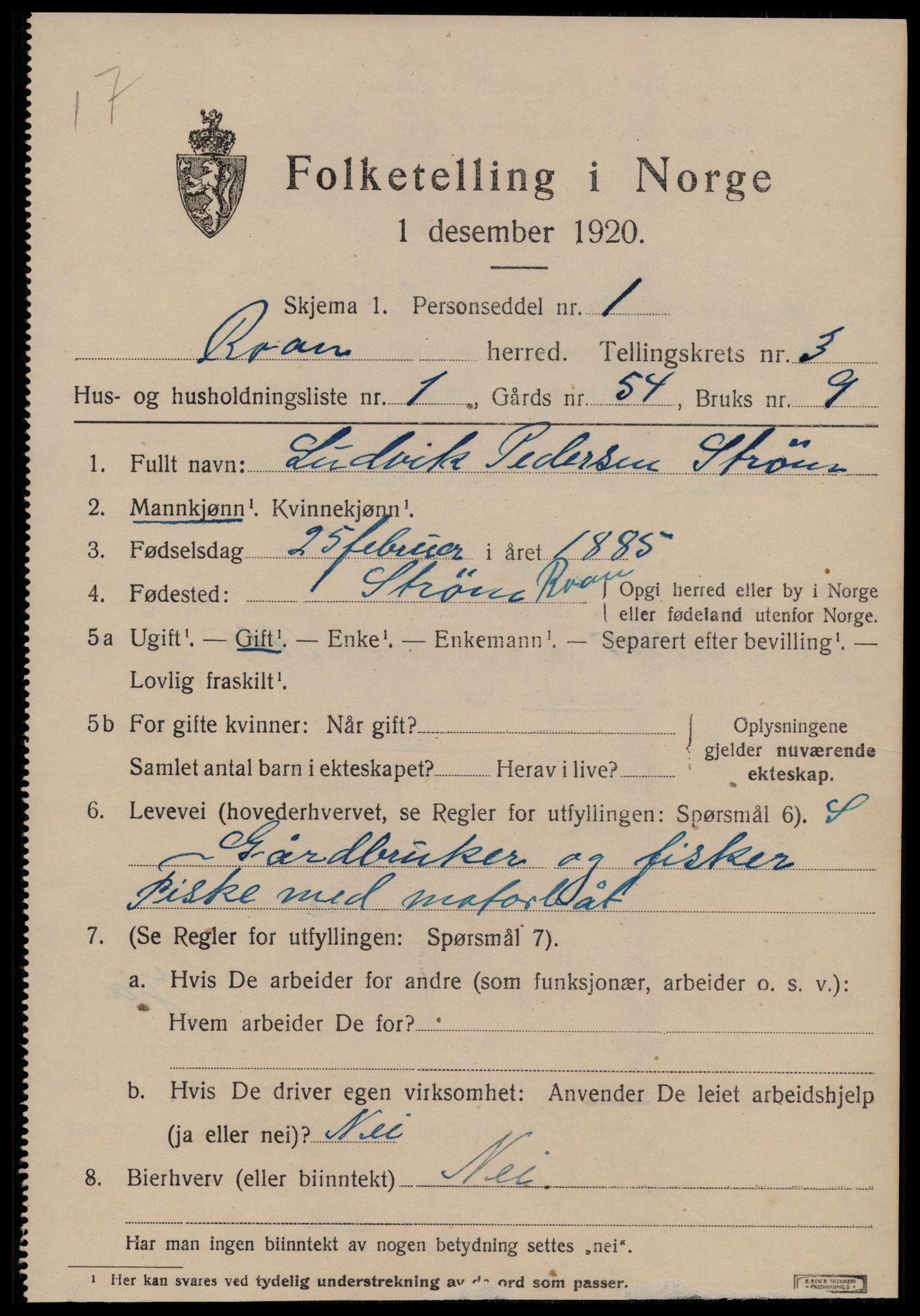 SAT, 1920 census for Roan, 1920, p. 2253