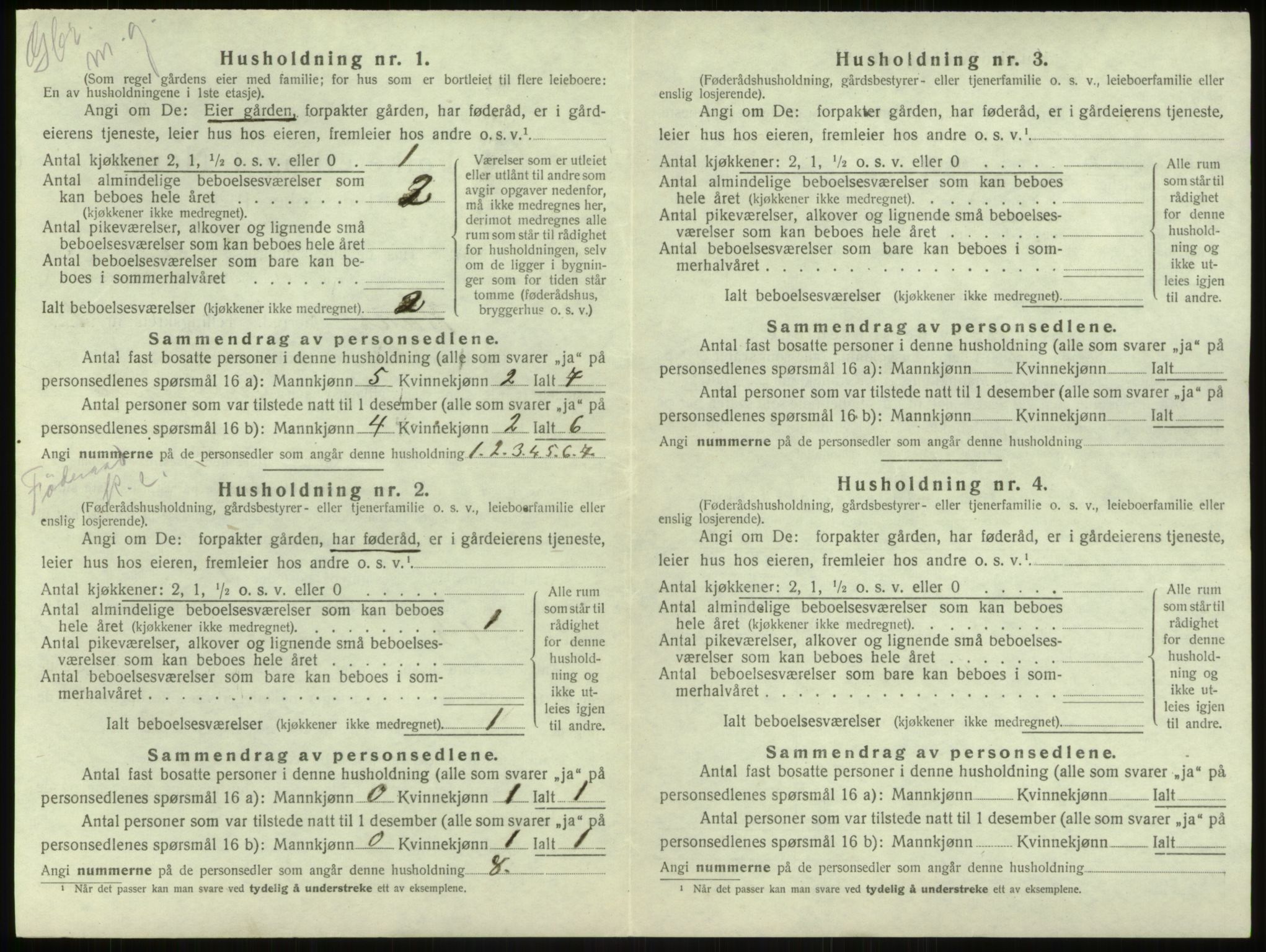 SAB, 1920 census for Haus, 1920, p. 106