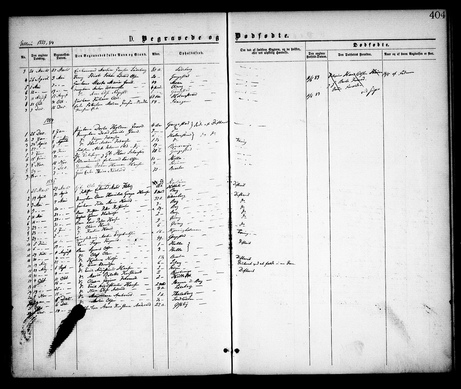 Skjeberg prestekontor Kirkebøker, AV/SAO-A-10923/F/Fa/L0008: Parish register (official) no. I 8, 1869-1885, p. 404