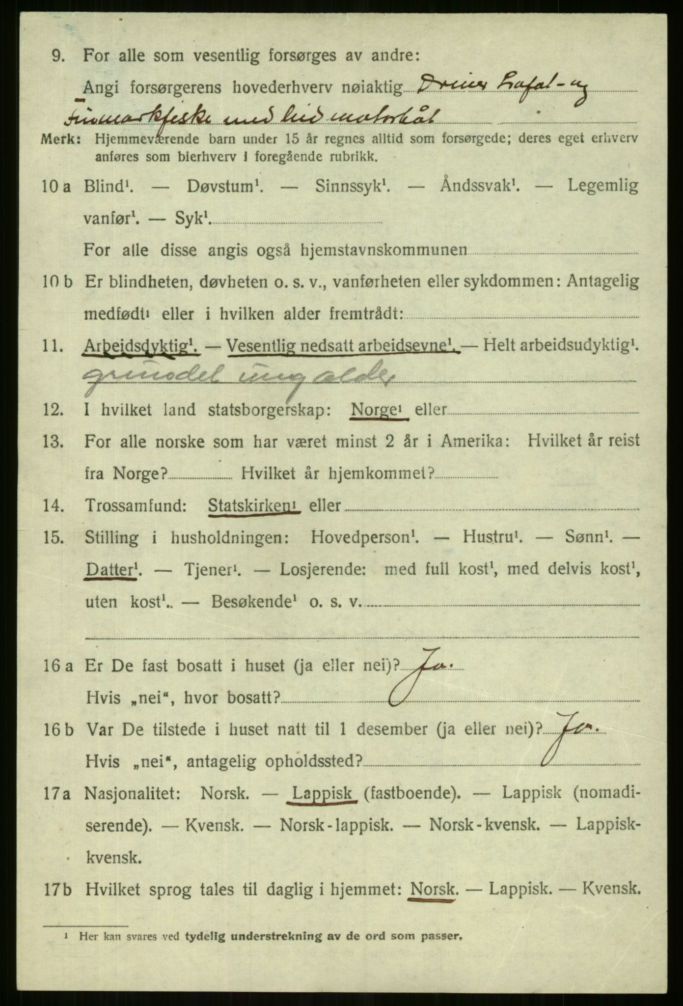 SATØ, 1920 census for Lyngen, 1920, p. 2693