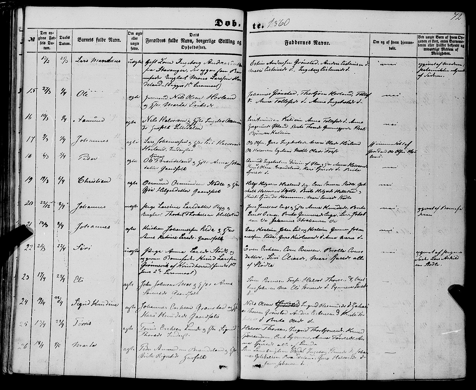 Etne sokneprestembete, AV/SAB-A-75001/H/Haa: Parish register (official) no. A 8, 1848-1862, p. 72