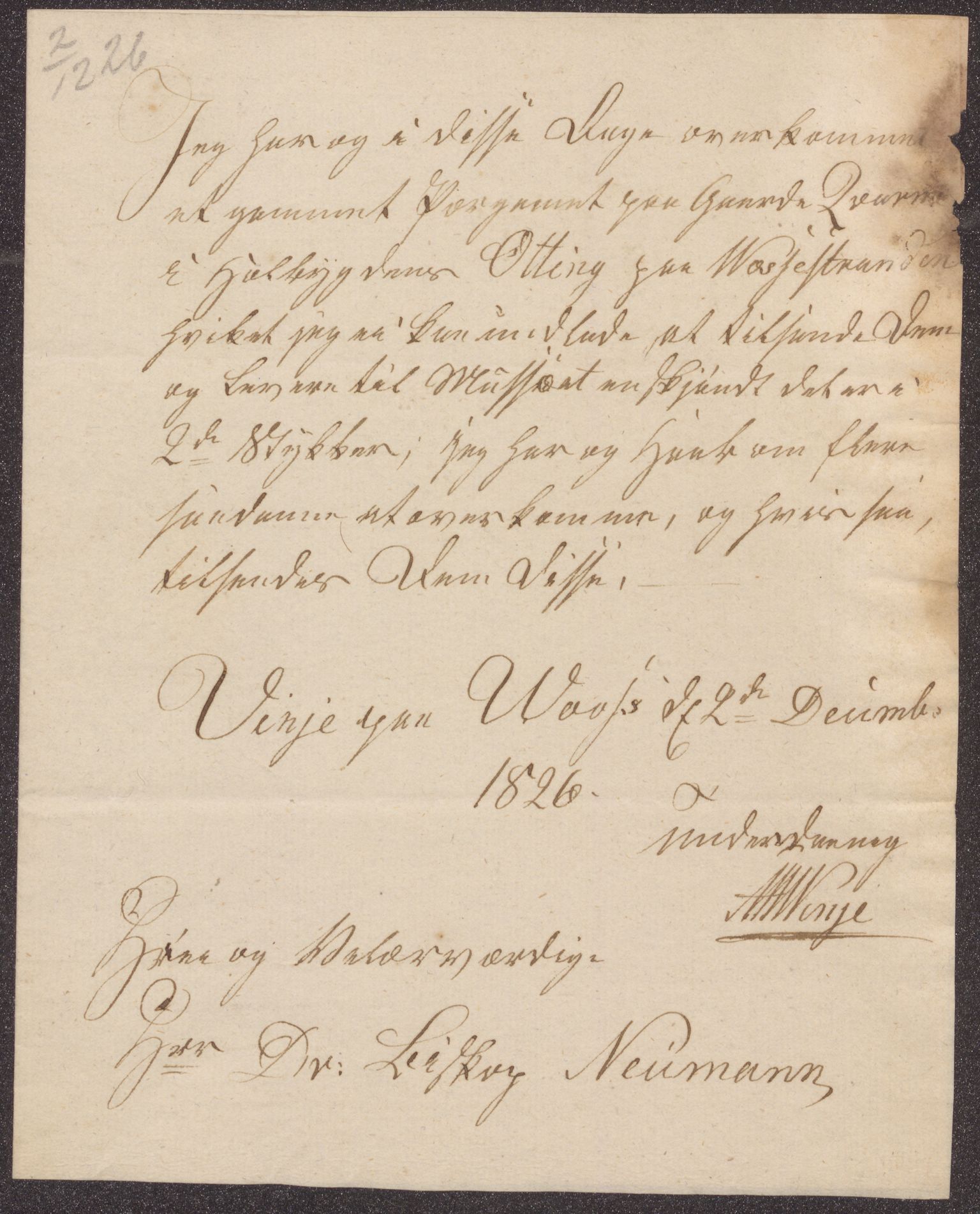 Bergens Museum, UMB/A007/D/Da/L0001/0003: Brevsamling 1822 - 1826 / Brevsamling 1826, 1826