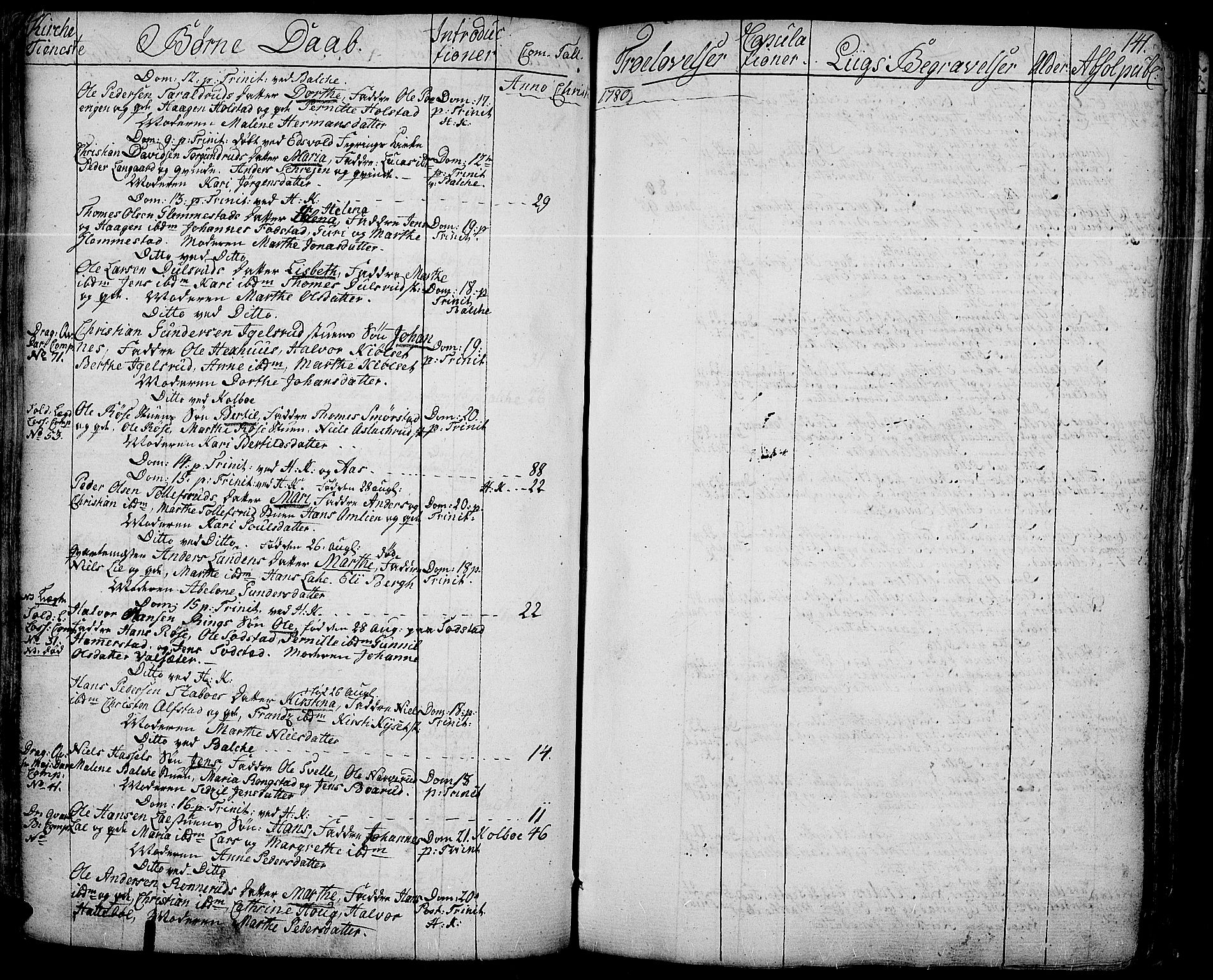 Toten prestekontor, SAH/PREST-102/H/Ha/Haa/L0006: Parish register (official) no. 6, 1773-1793, p. 141