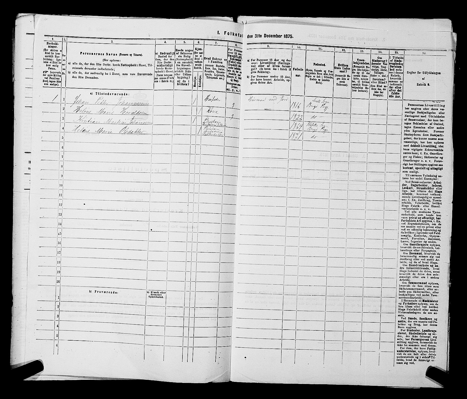 RA, 1875 census for 0116P Berg, 1875, p. 661