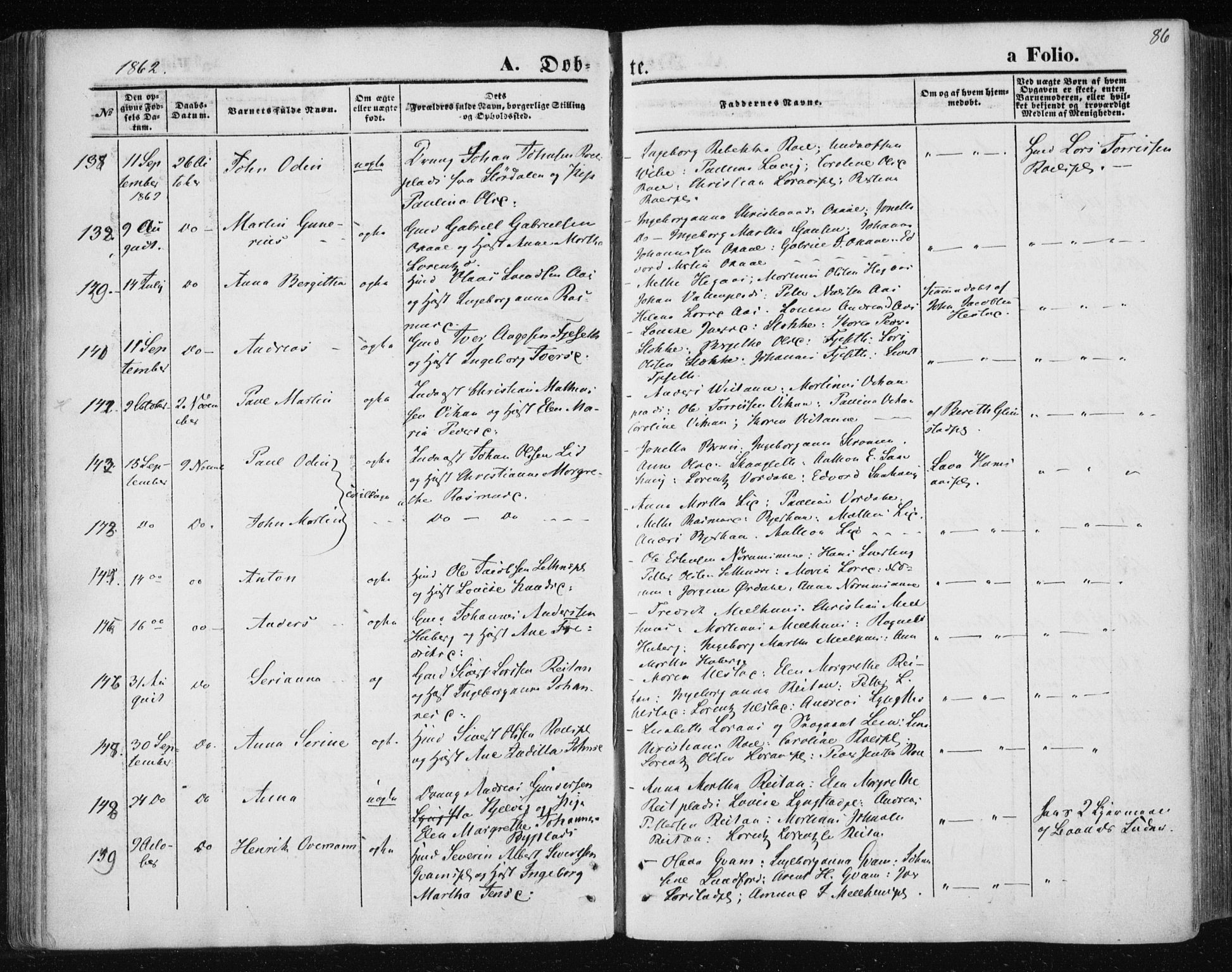 Ministerialprotokoller, klokkerbøker og fødselsregistre - Nord-Trøndelag, AV/SAT-A-1458/730/L0283: Parish register (official) no. 730A08, 1855-1865, p. 86