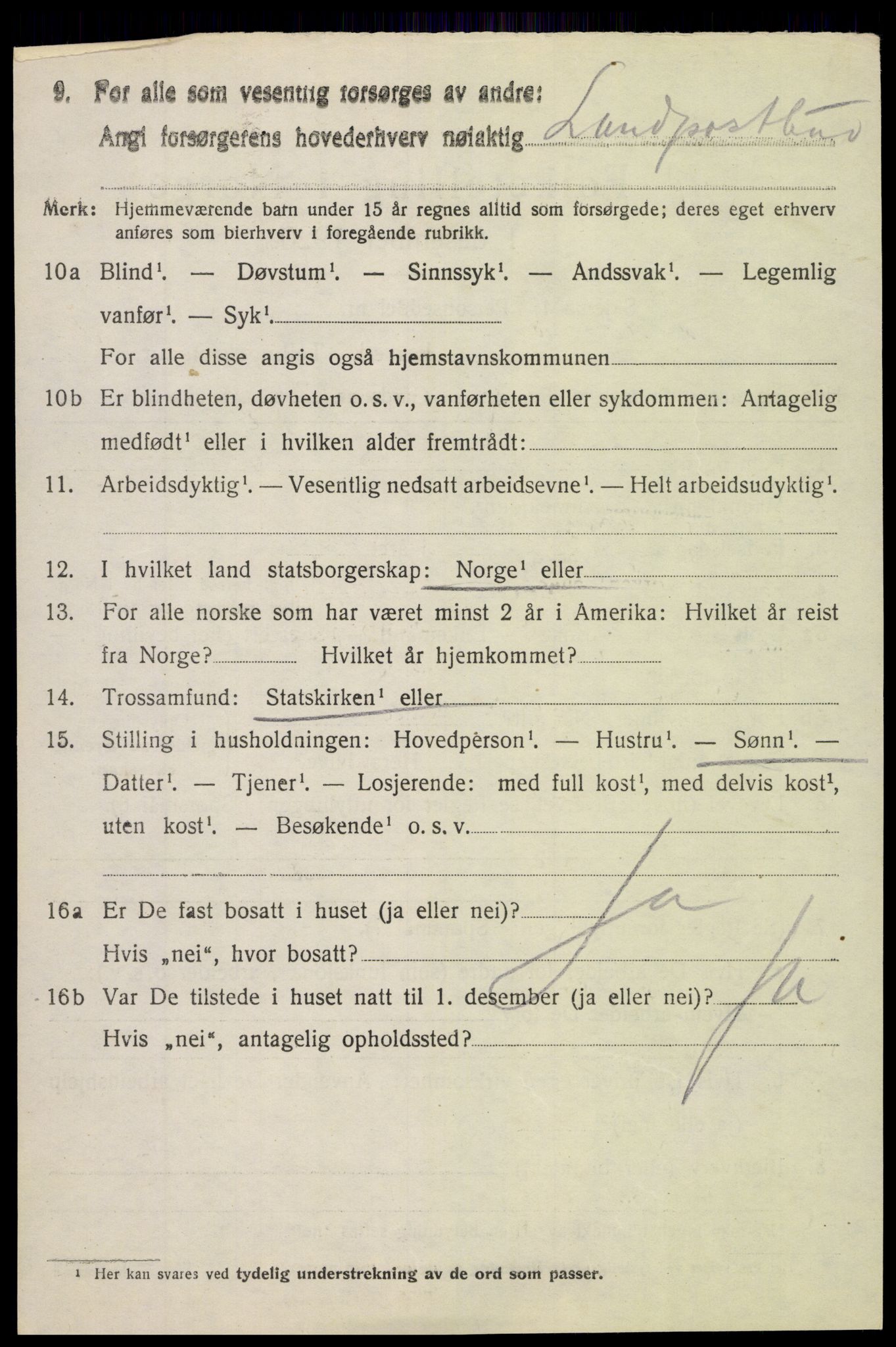 SAH, 1920 census for Nord-Aurdal, 1920, p. 2031