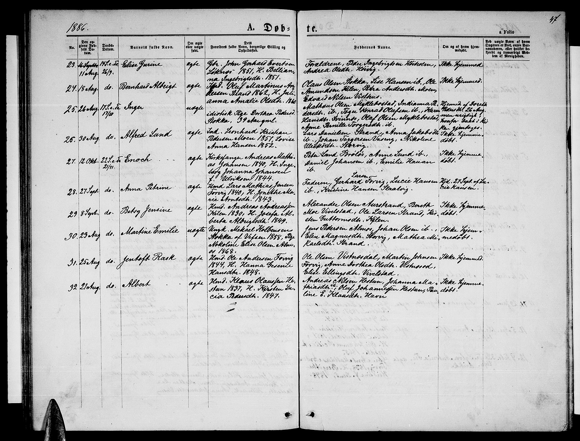 Ministerialprotokoller, klokkerbøker og fødselsregistre - Nordland, SAT/A-1459/819/L0276: Parish register (copy) no. 819C02, 1869-1887, p. 47