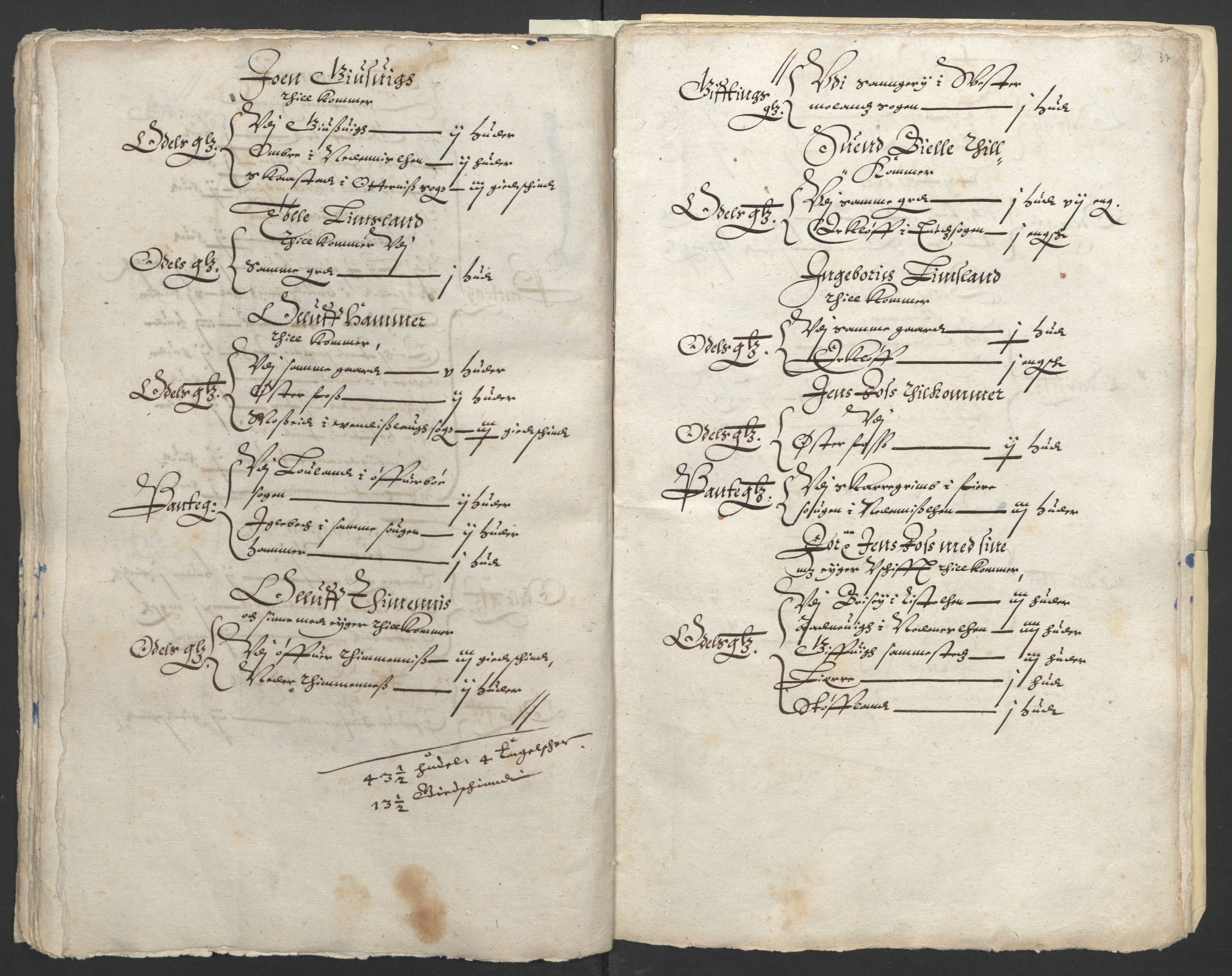 Stattholderembetet 1572-1771, AV/RA-EA-2870/Ek/L0010/0001: Jordebøker til utlikning av rosstjeneste 1624-1626: / Odelsjordebøker for Agdesiden len, 1624, p. 133