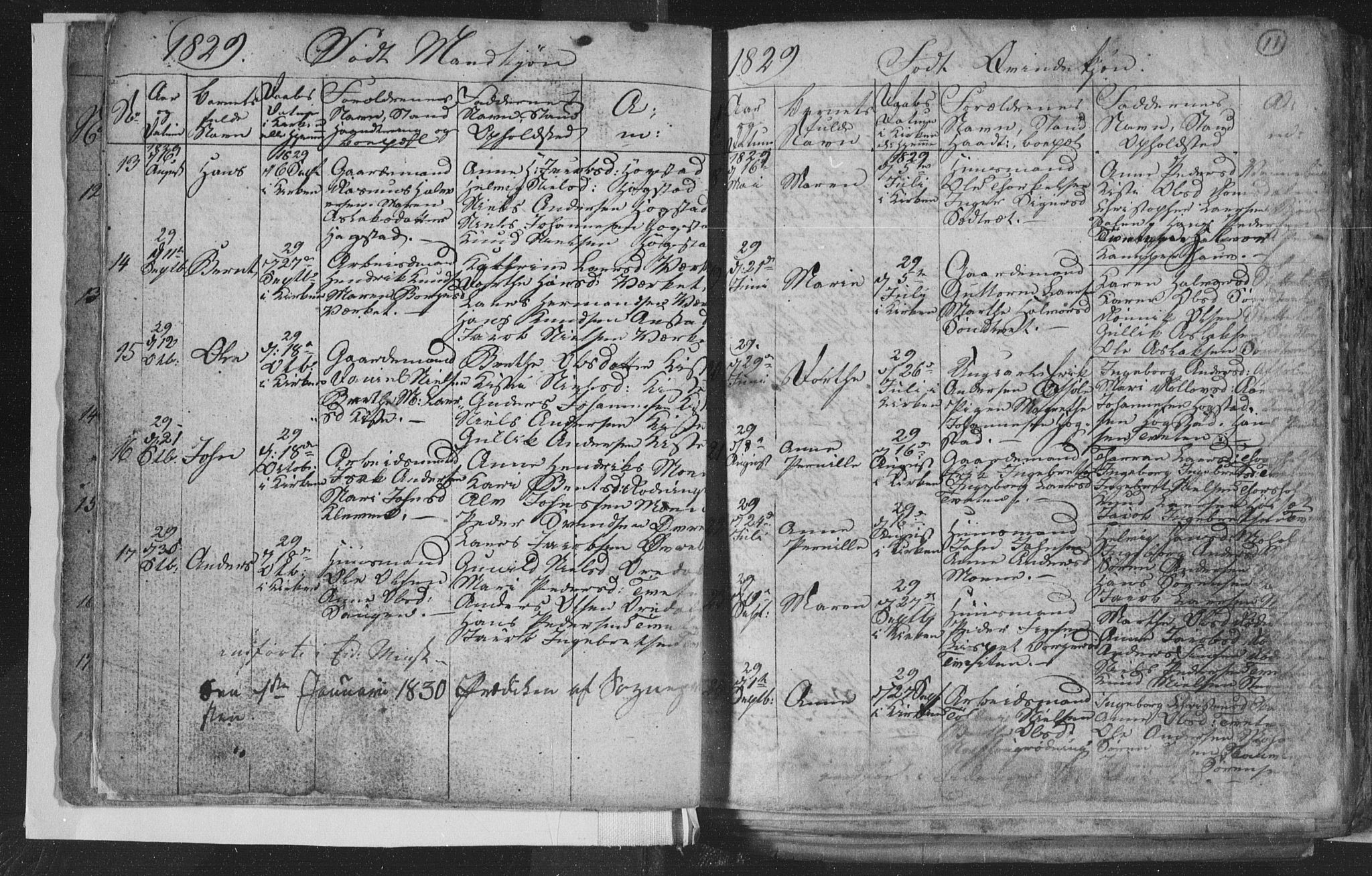 Siljan kirkebøker, SAKO/A-300/G/Ga/L0001: Parish register (copy) no. 1, 1827-1847, p. 11