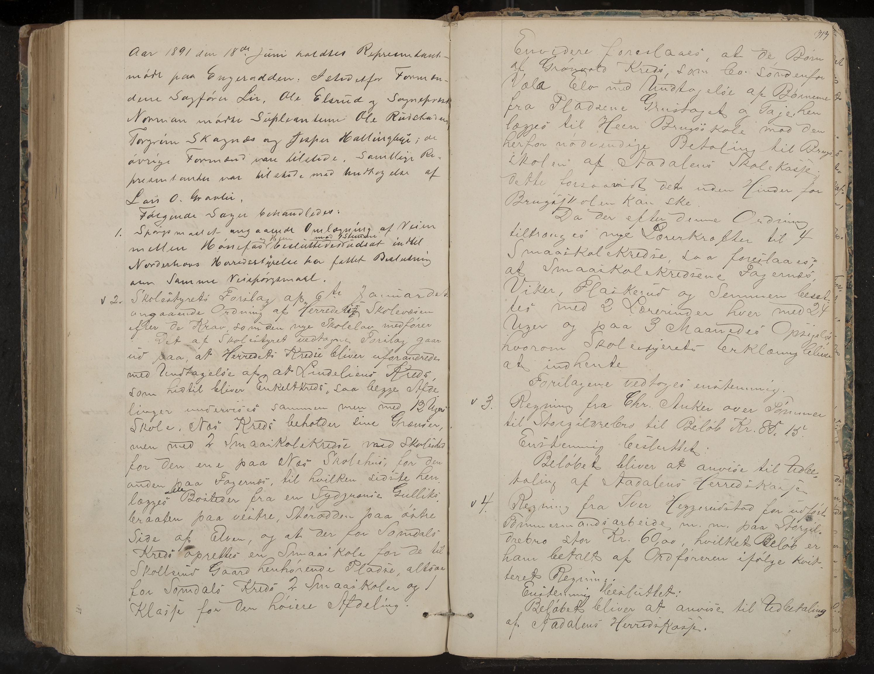 Ådal formannskap og sentraladministrasjon, IKAK/0614021/A/Aa/L0001: Møtebok, 1858-1891, p. 313